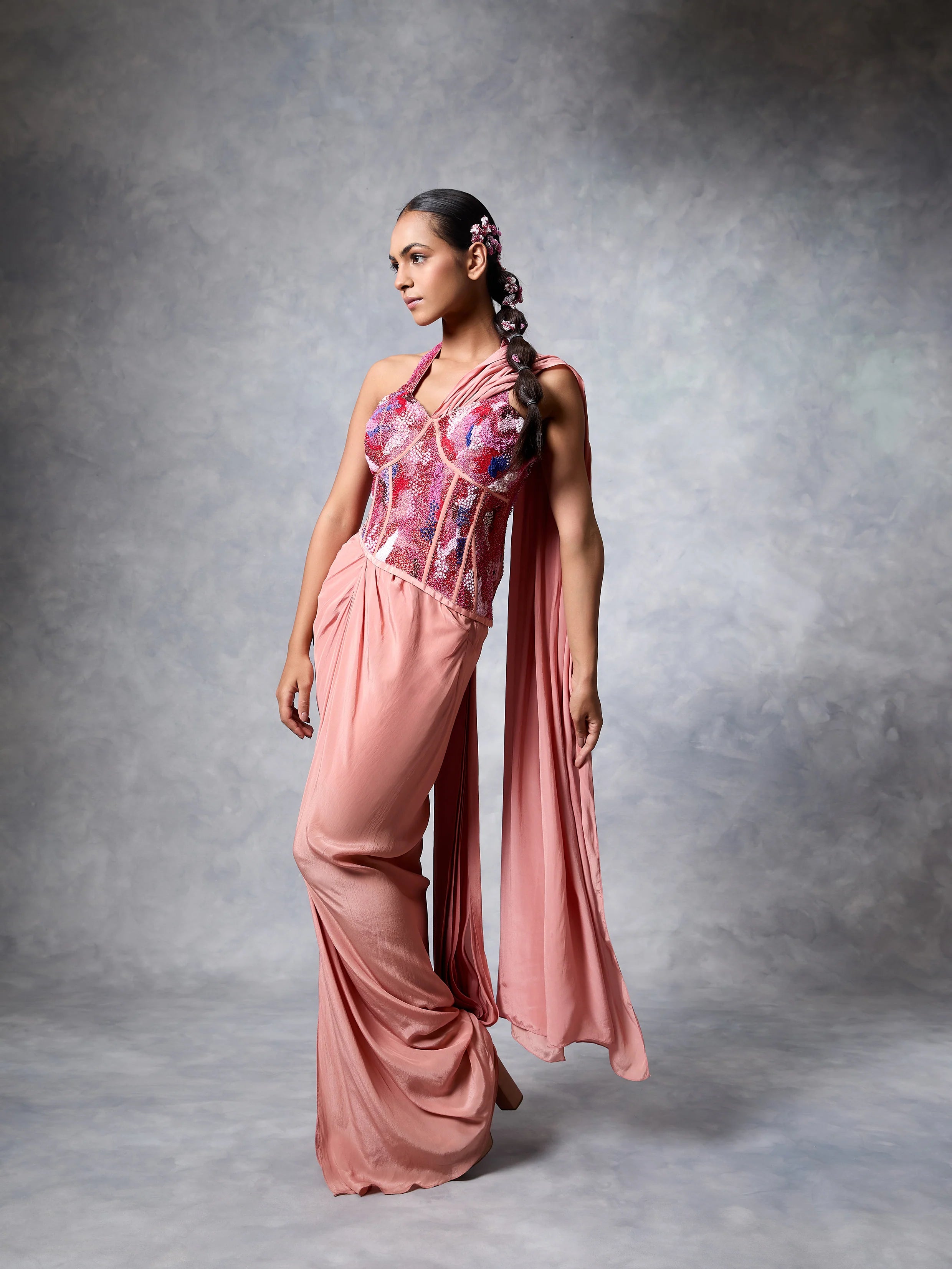 The Sprinkle Corset Saree Set
