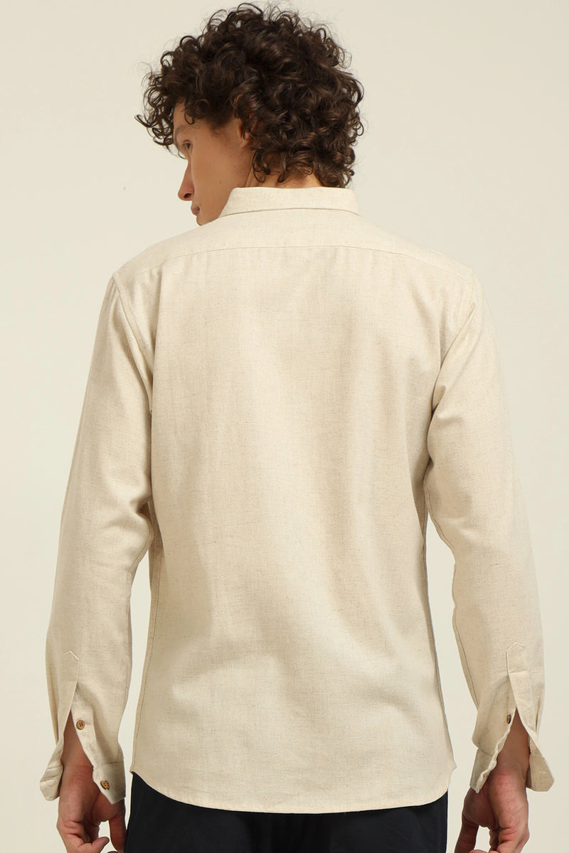 Emblem of Peace Embroidery Linen Shirt