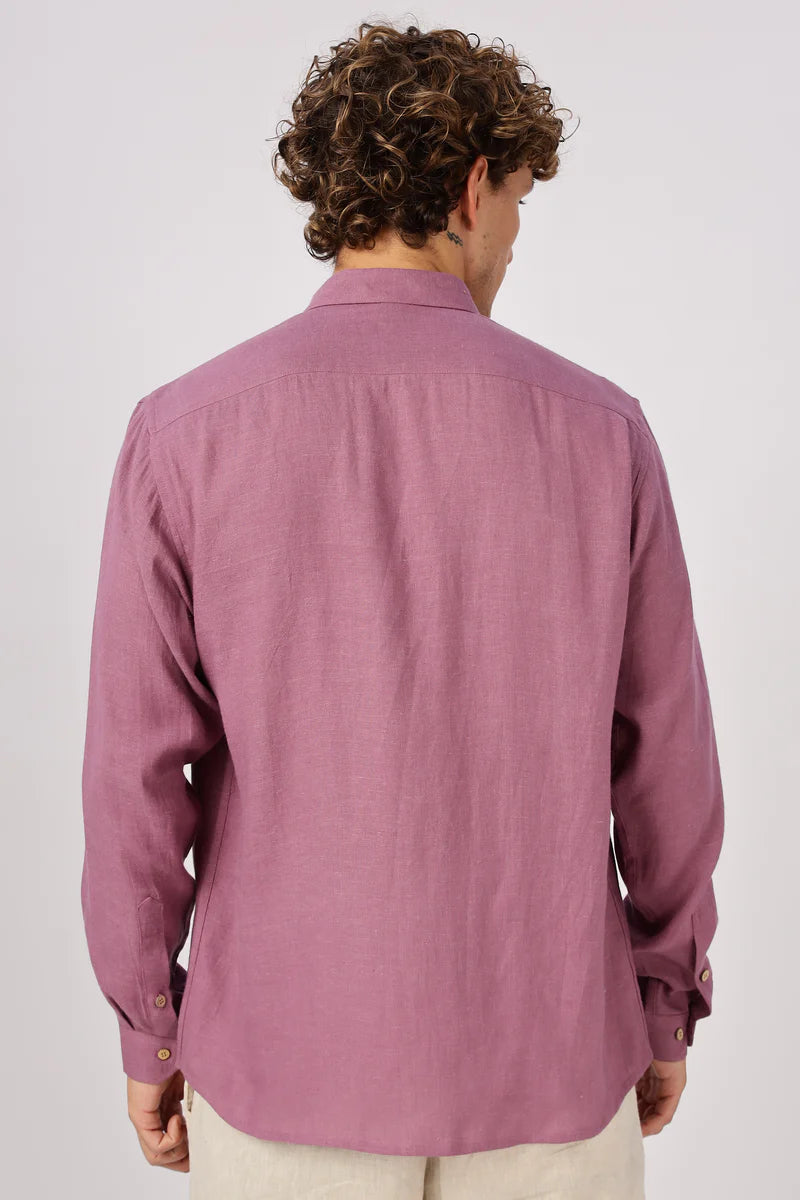 Mauve 100% Linen 60s Lea Shirt