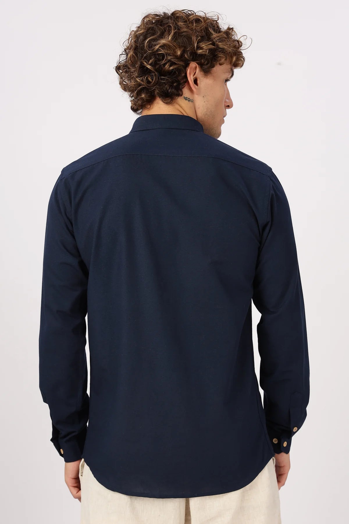 "Tides & Palms" Embroidered Navy Shirt
