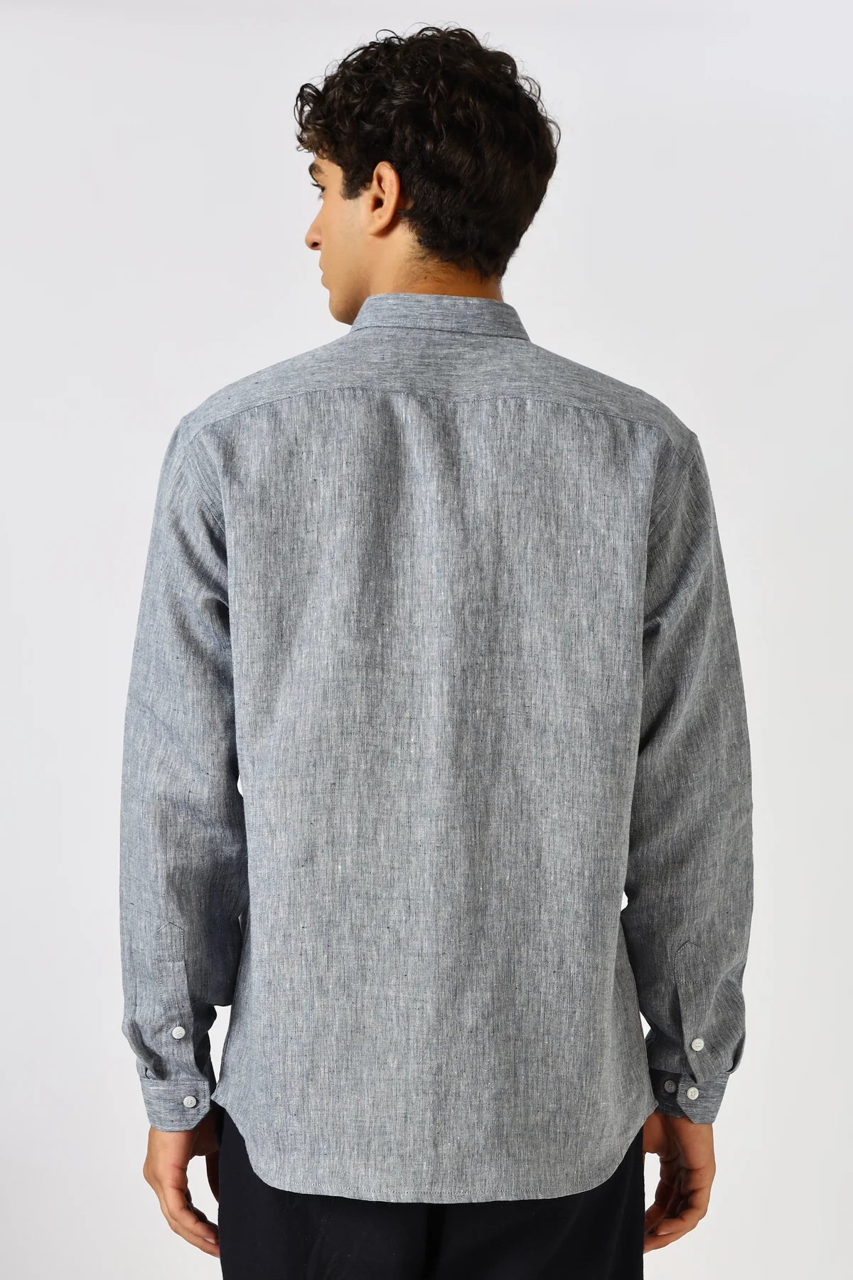 Slate Grey 100% Linen 60s Lea Shirt