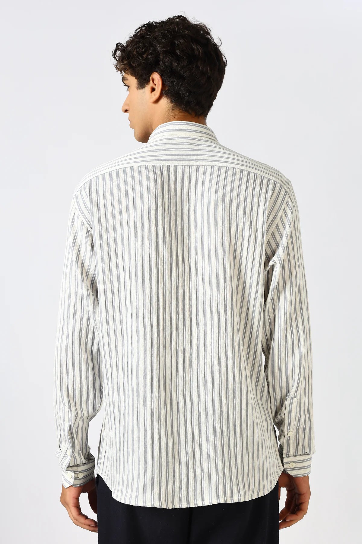 Ocean Hues Striped Seer Sucker Essential Shirt