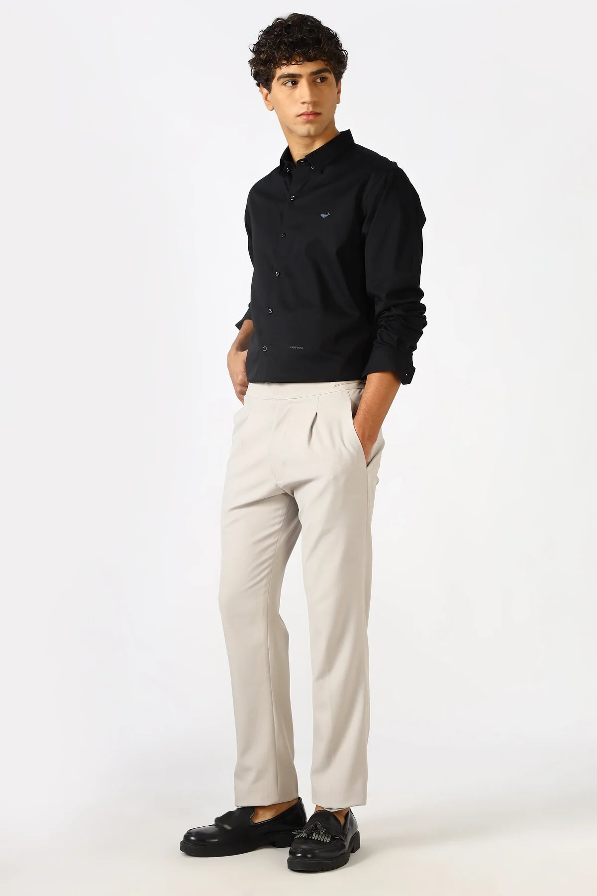 Midnight Black Cinematic Satin 100% Giza Cotton Shirt