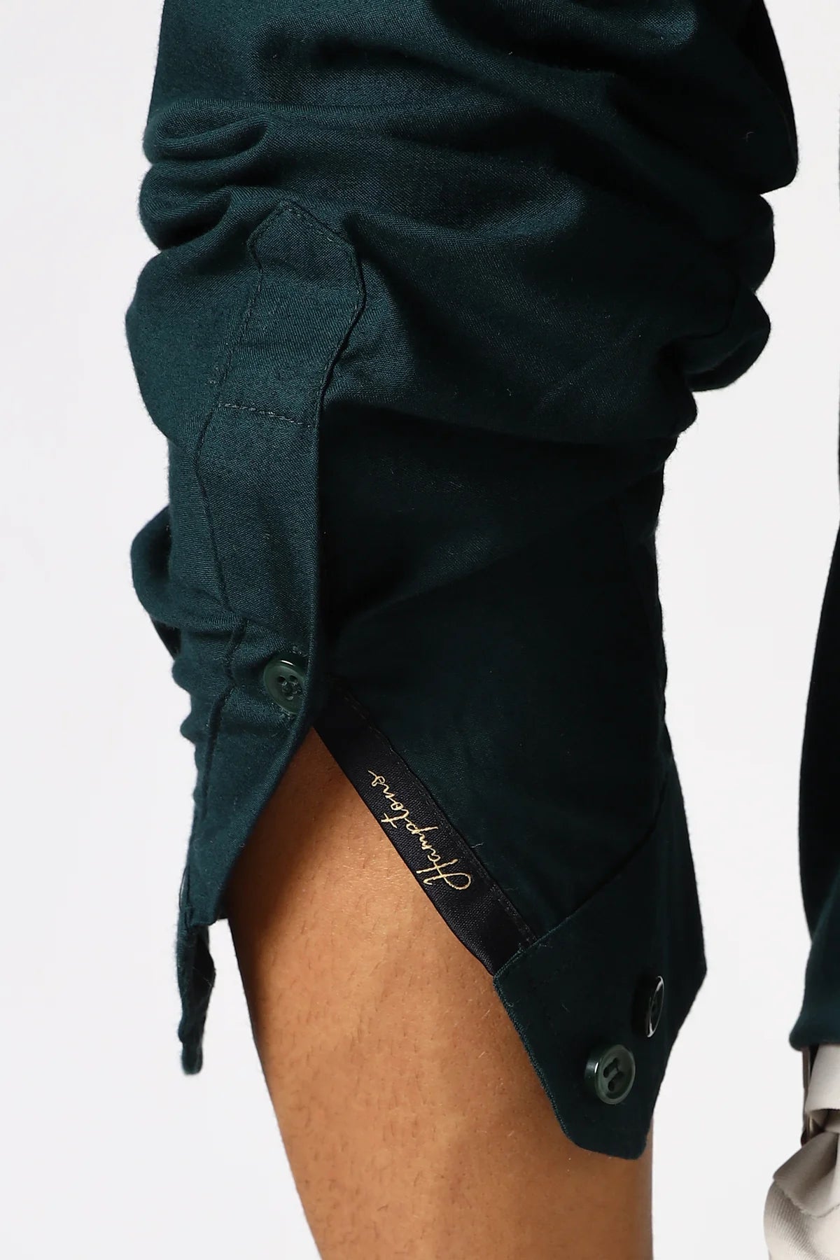 Emerald Green Cinematic Satin 100% Giza Cotton Shirt