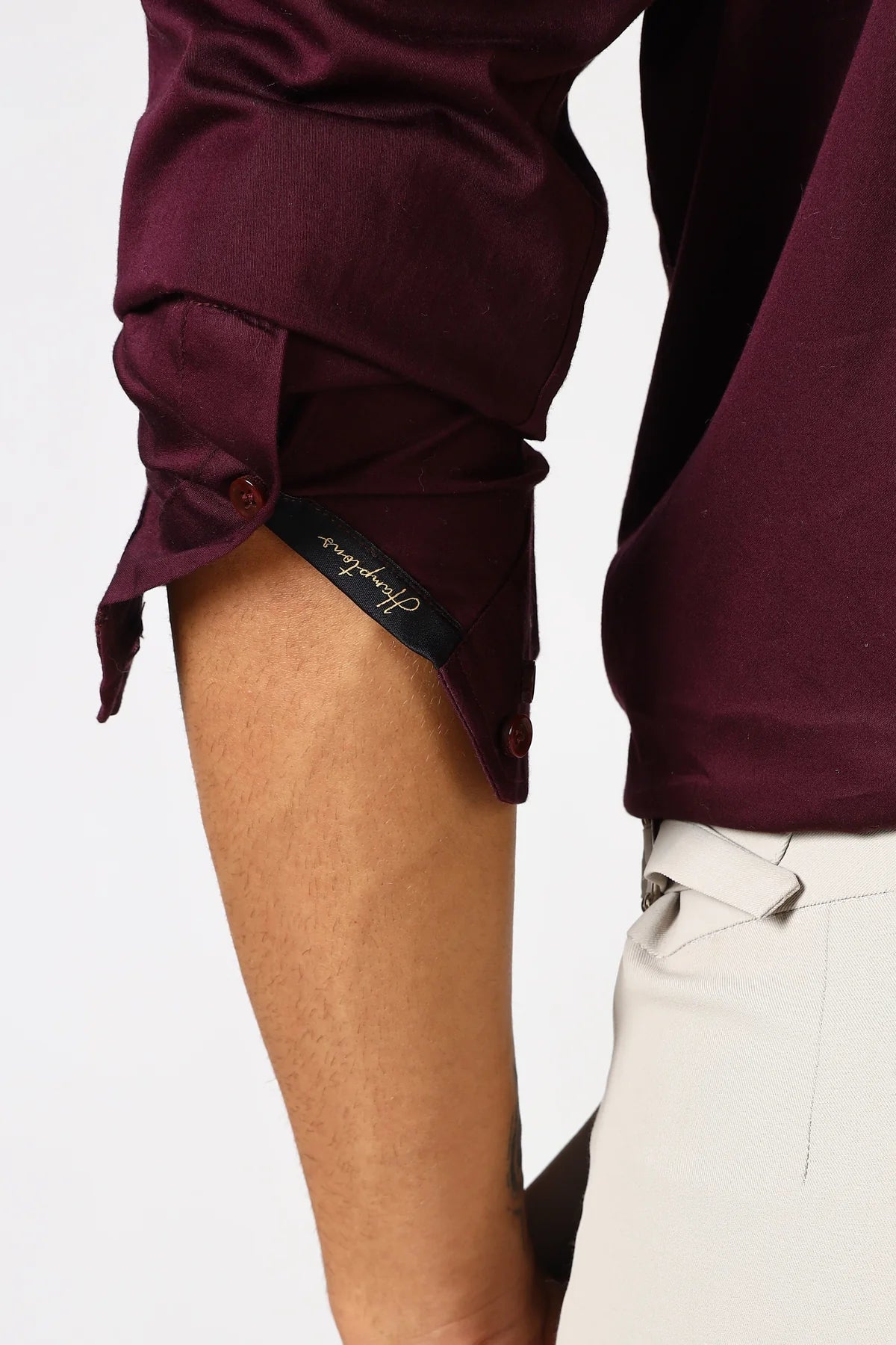 Deep Wine Cinematic Satin 100% Giza Cotton Shirt