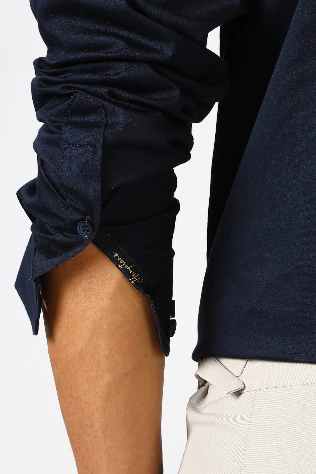 Deep Indigo Cinematic Satin 100% Giza Cotton Shirt