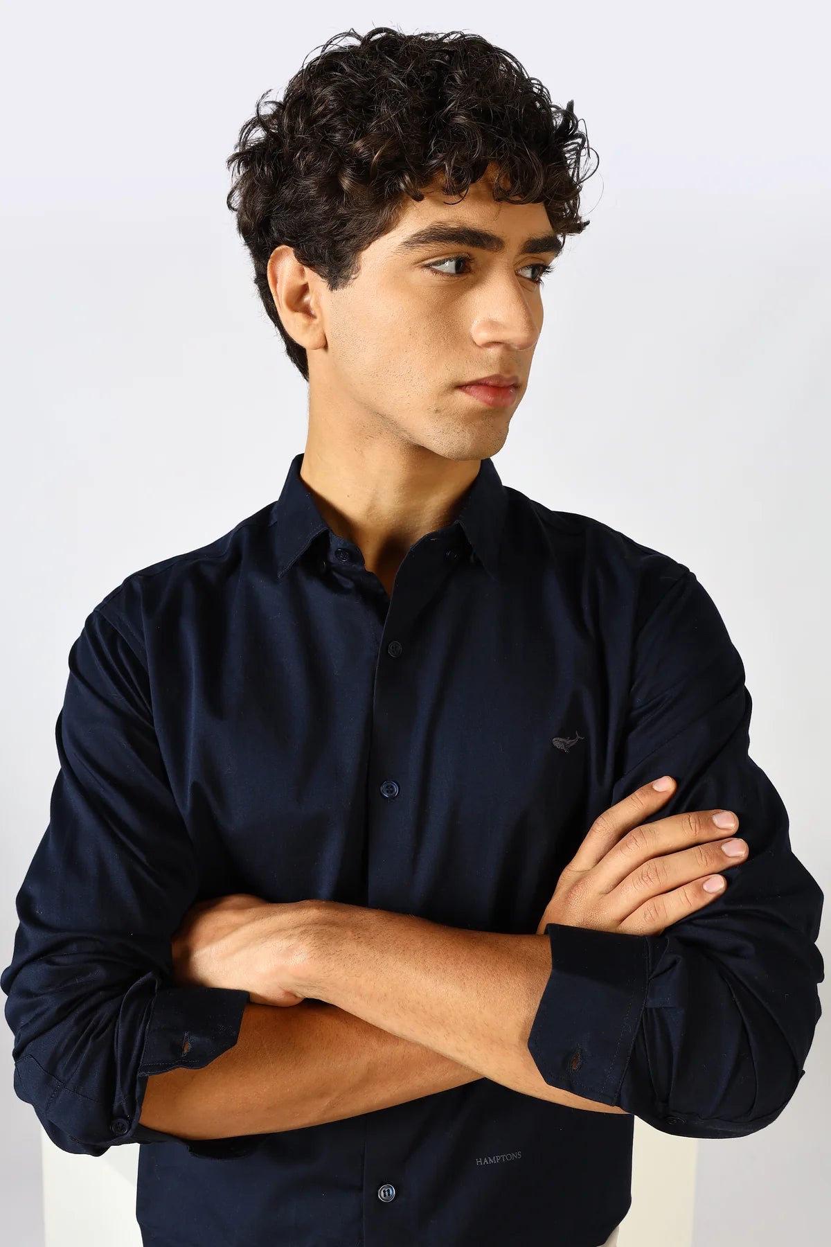 Deep Indigo Cinematic Satin 100% Giza Cotton Shirt