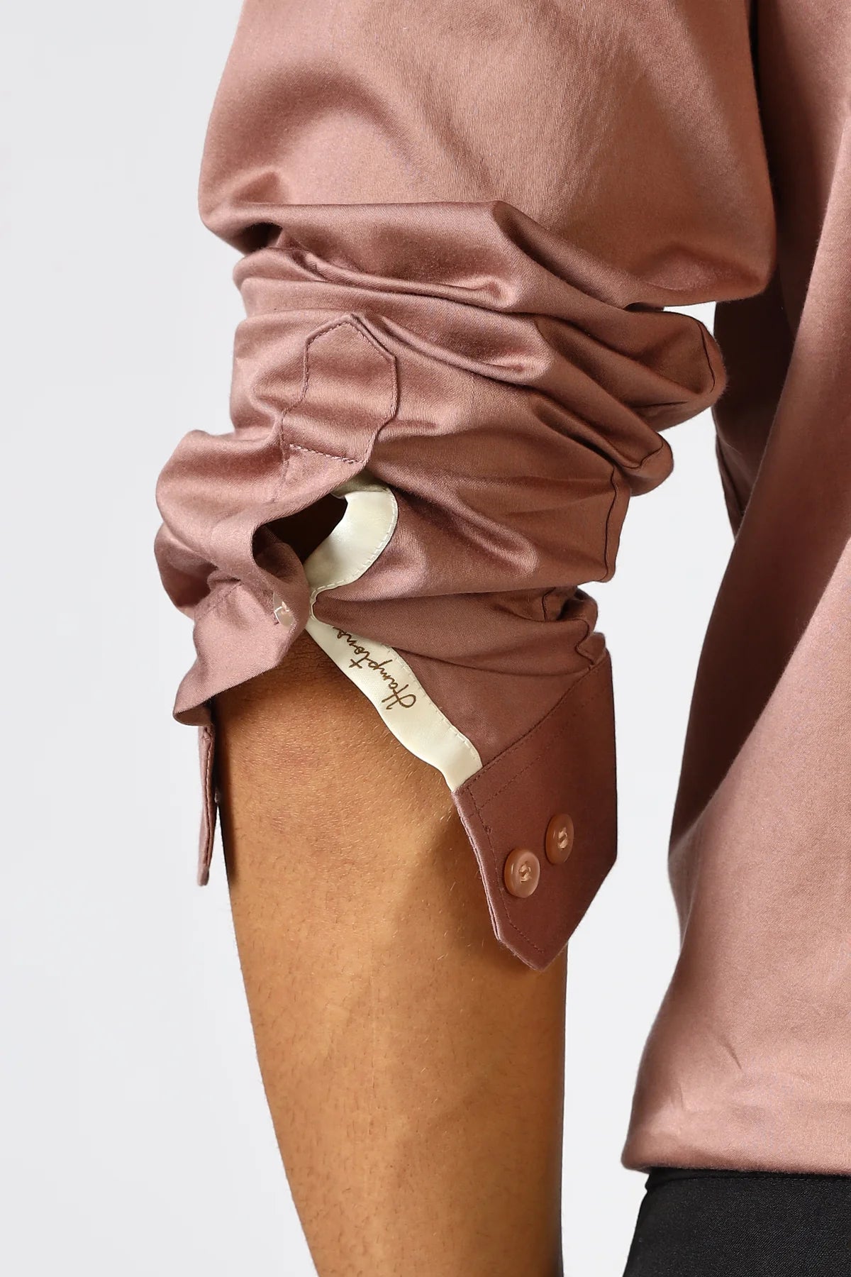 Rosewood Dust Cinematic Satin 100% Giza Cotton Shirt