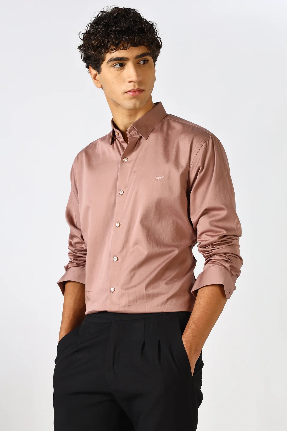 Rosewood Dust Cinematic Satin 100% Giza Cotton Shirt