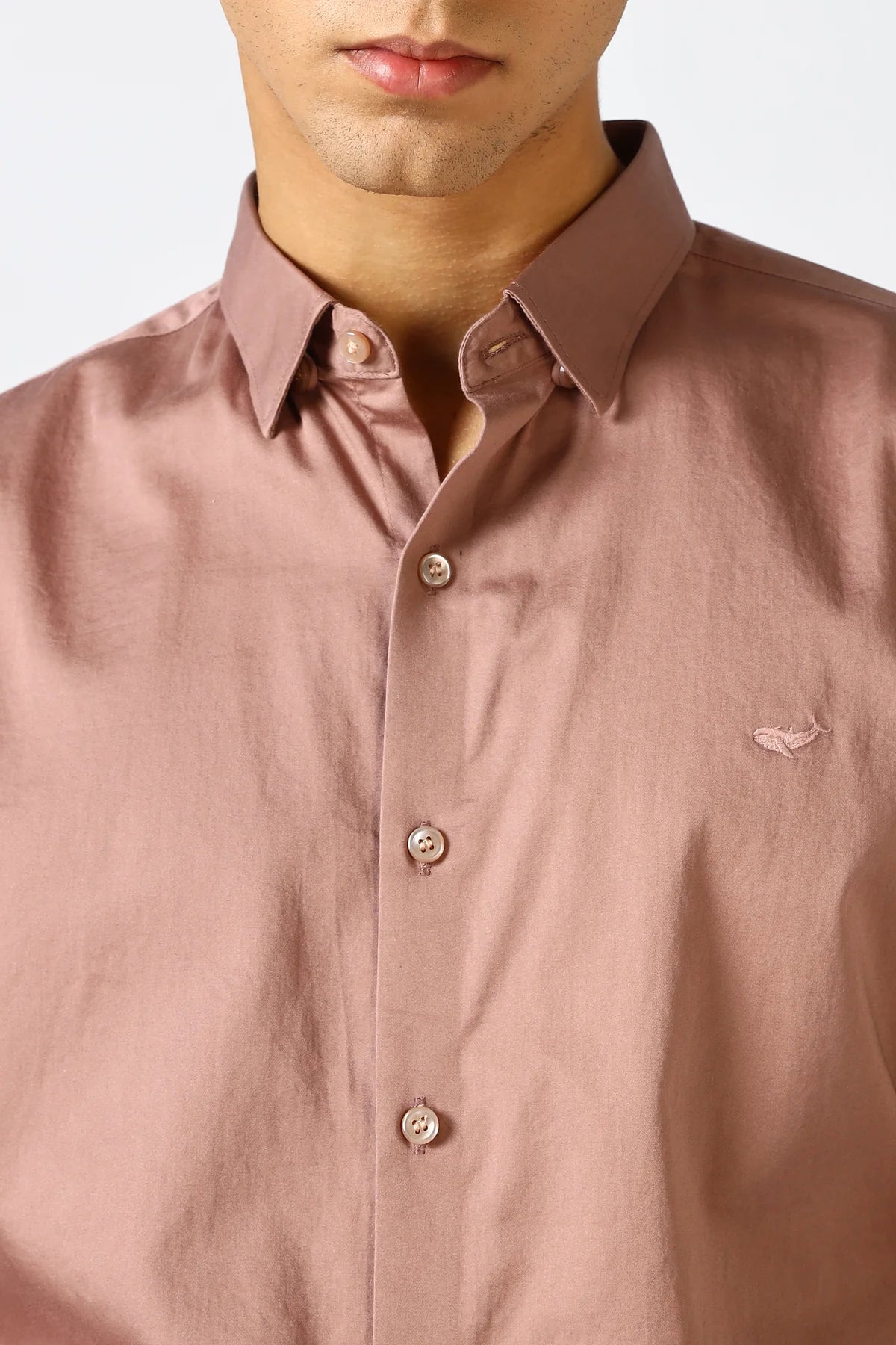 Rosewood Dust Cinematic Satin 100% Giza Cotton Shirt