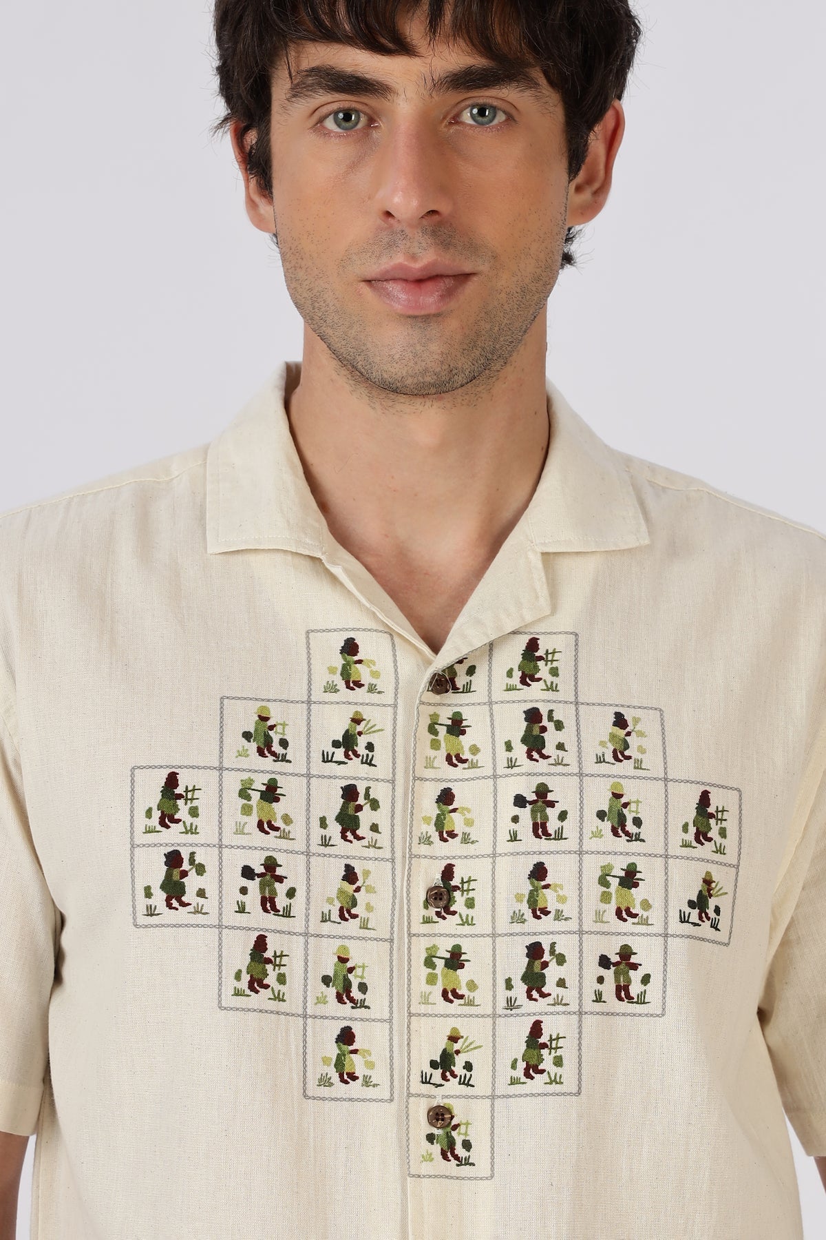 Atlas Mosaic Printed Cuban Collar Shirt
