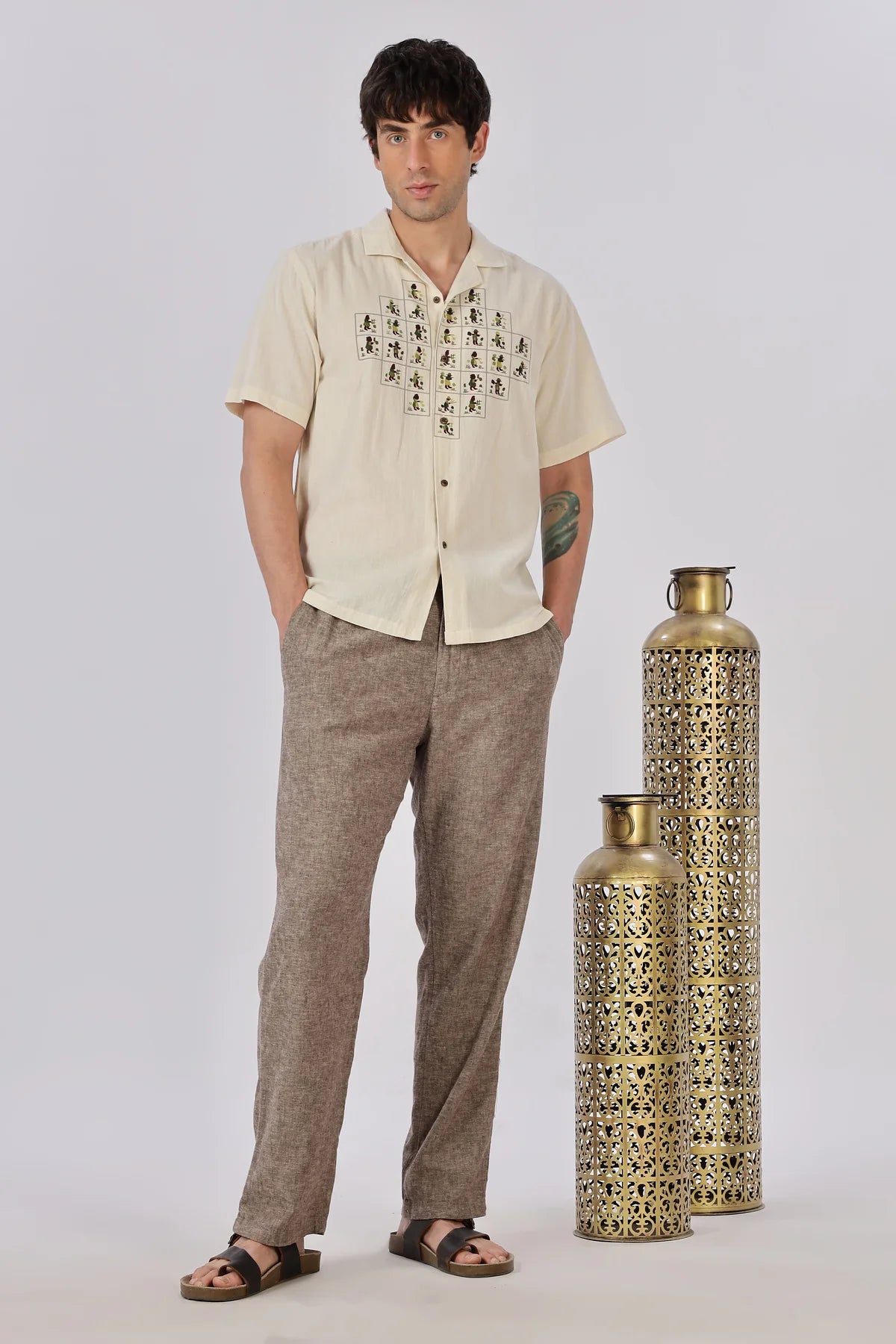 Atlas Mosaic Printed Cuban Collar Shirt