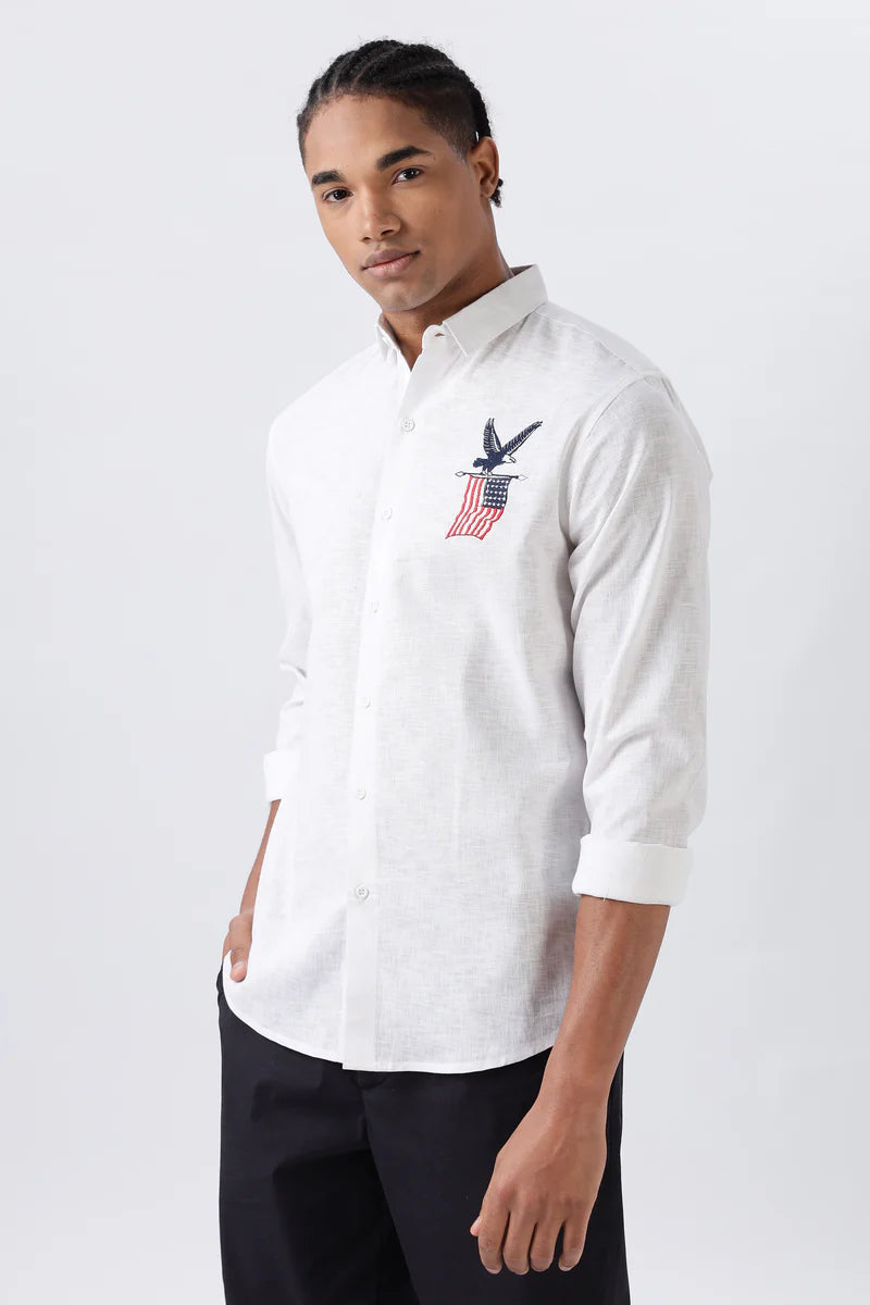 American Bald Eagle Embroidery Shirt