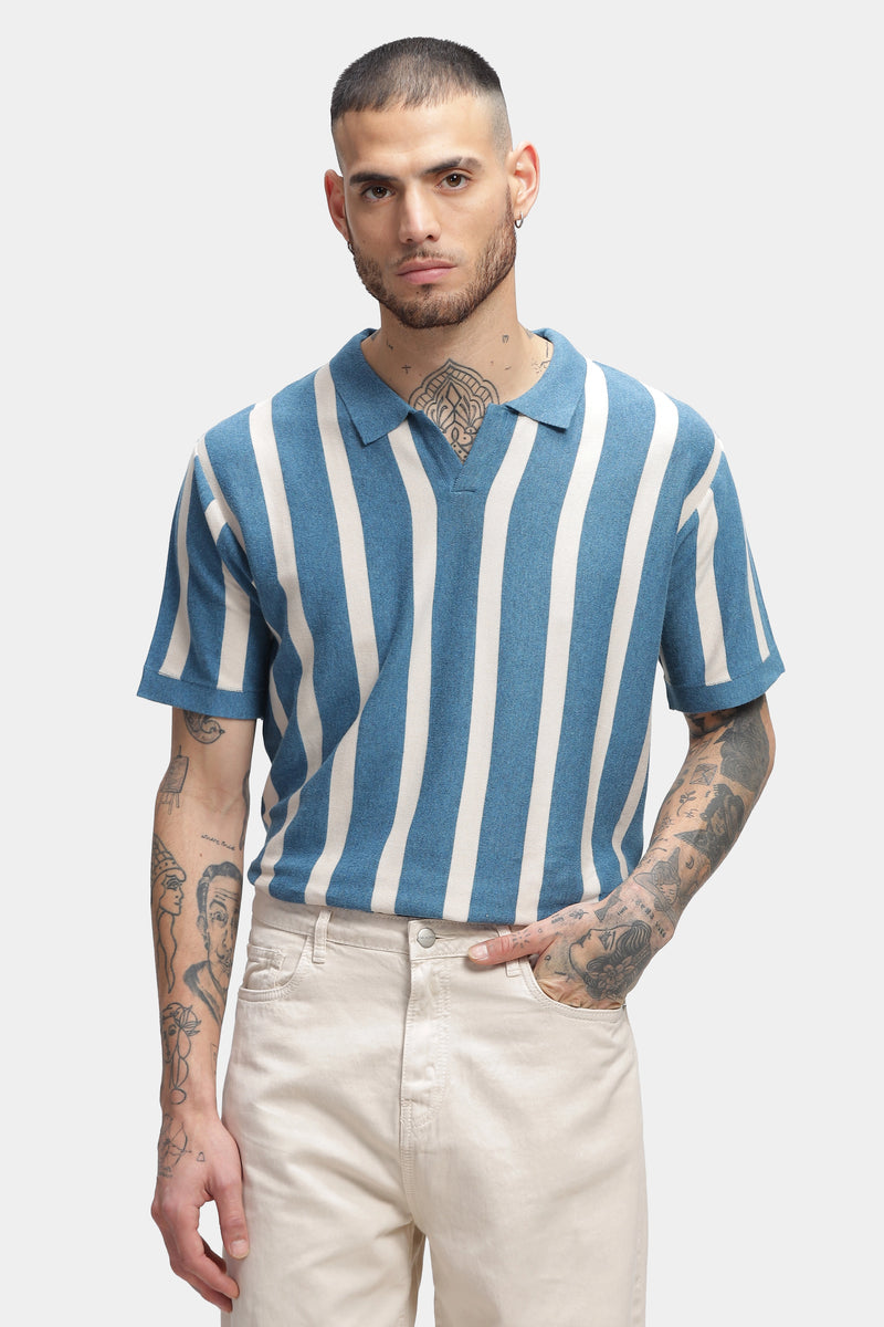Morning Blue Stripes Old Money Polos