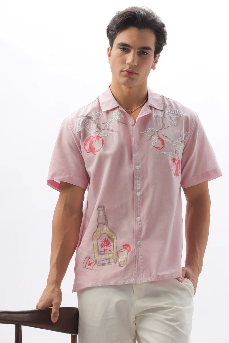 Best seller Pink Floral Embroidery Shirt