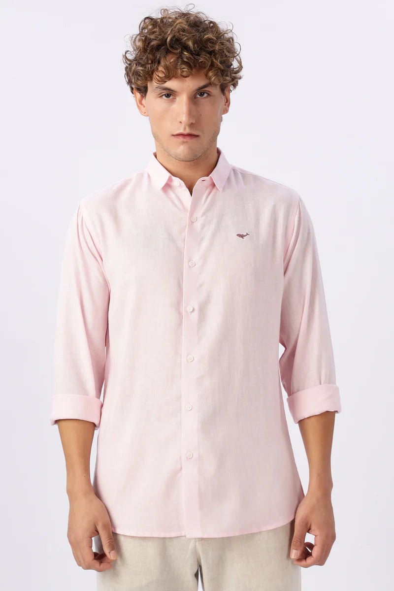 Blush Pink 100% Linen 60s Lea Shirt