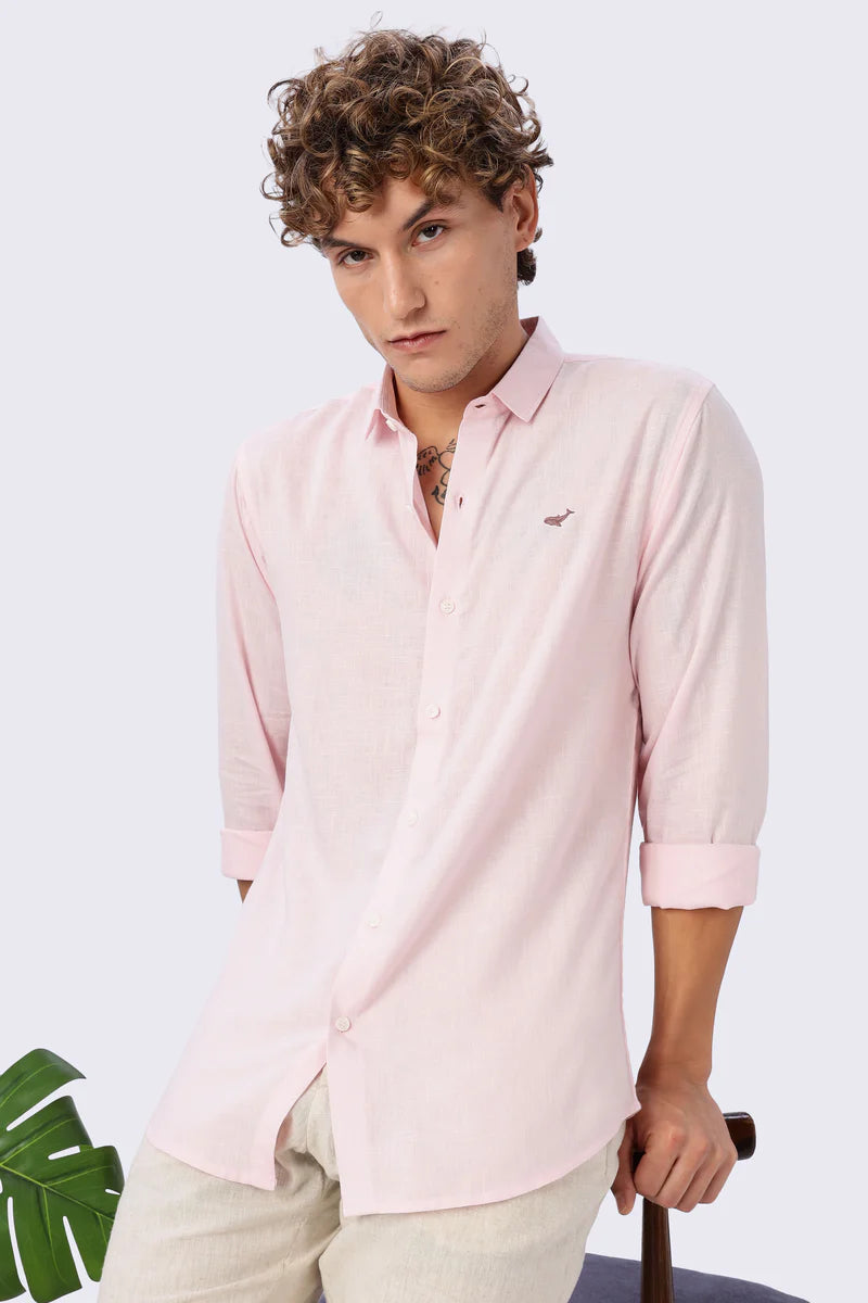 Blush Pink 100% Linen 60s Lea Shirt