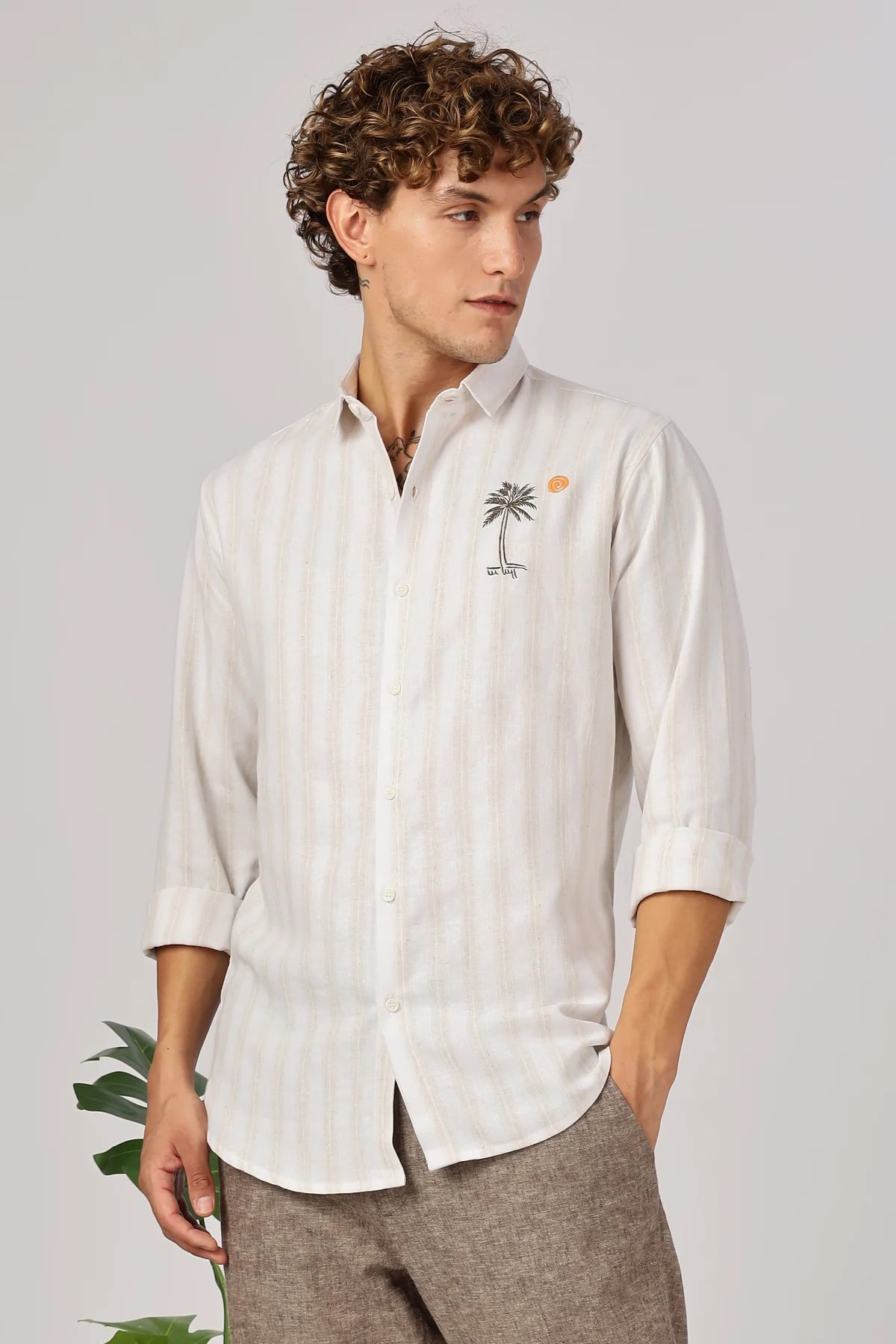 Sunny Side Up Embroidery Stripes Shirt