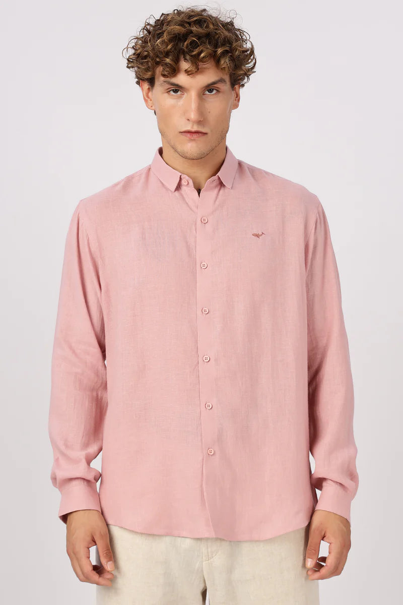 Pink 100% Linen 60s Lea Shirt