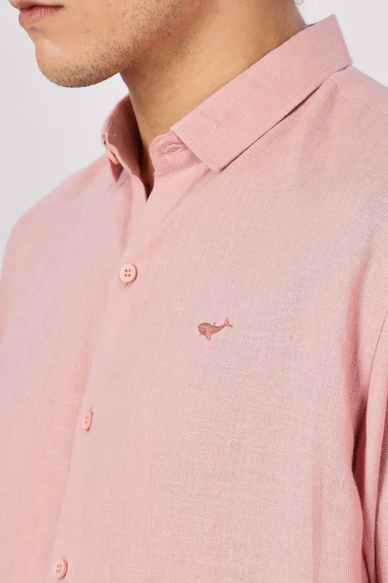 Pink 100% Linen 60s Lea Shirt
