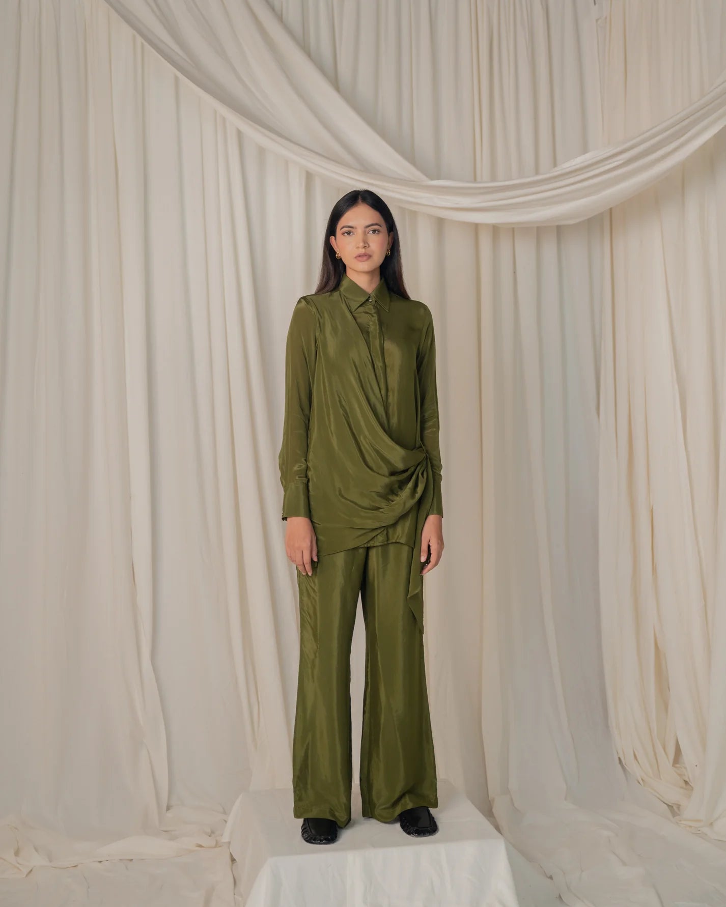 Green Flap Shirt Coord