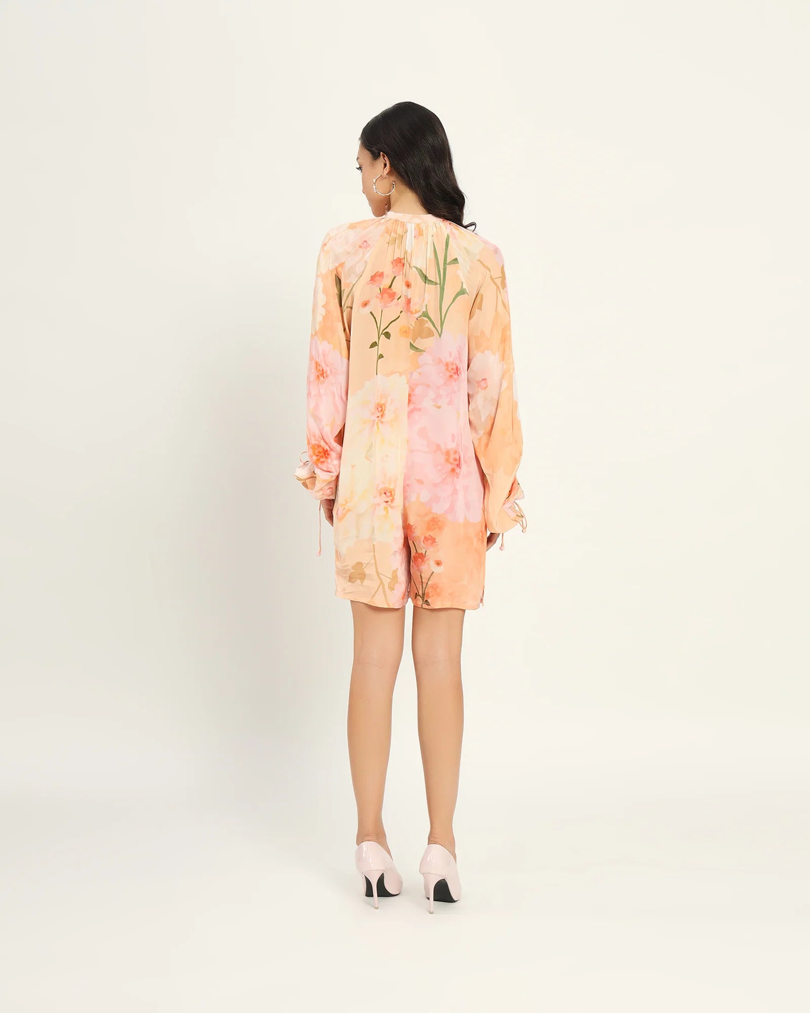 Peach floral floral dress