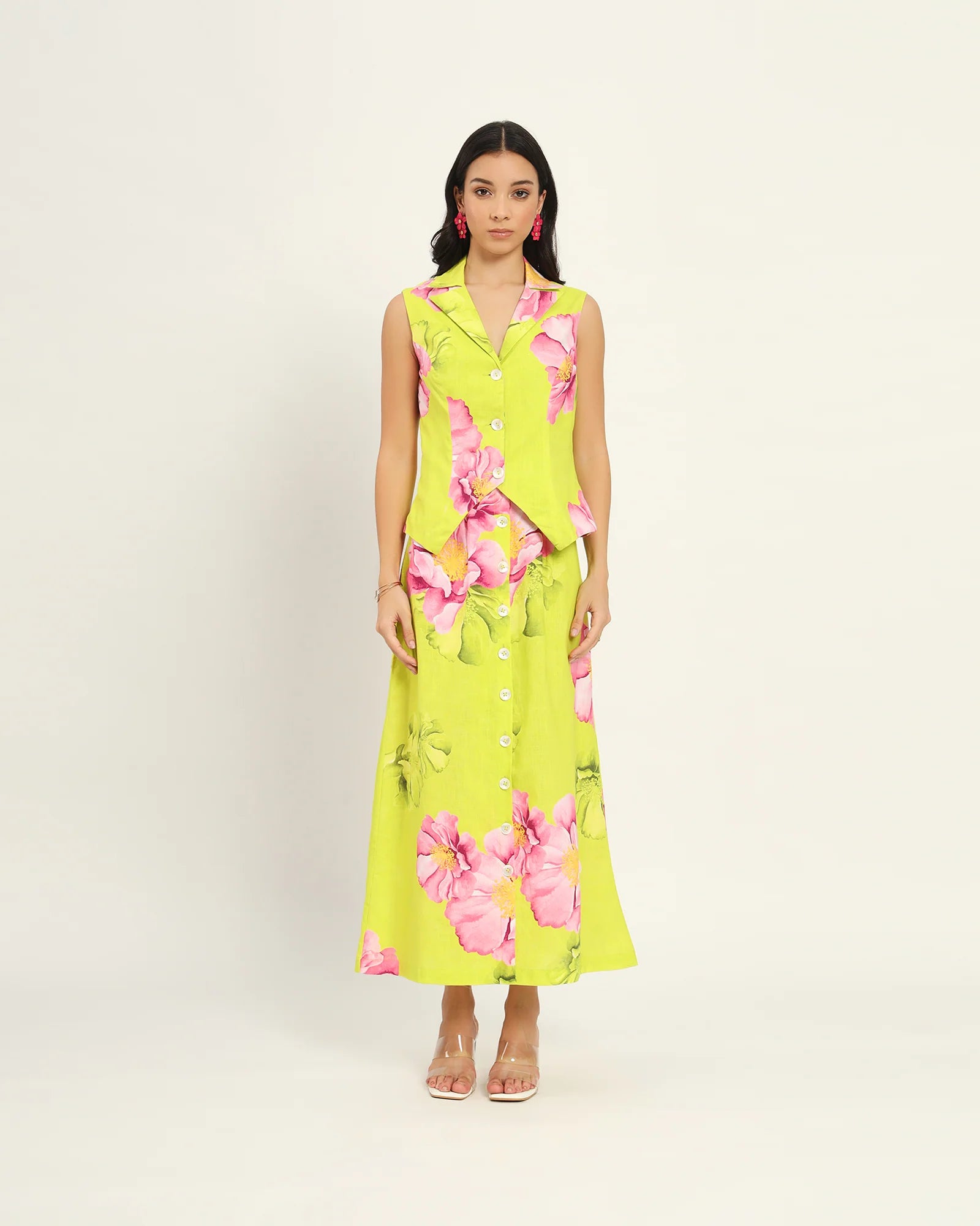 Tsubaki waistcoat and skirt set