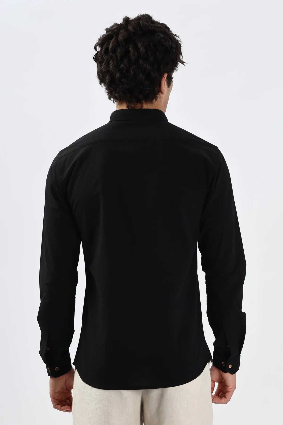 Arctic Reindeer Black Embroidery Shirt