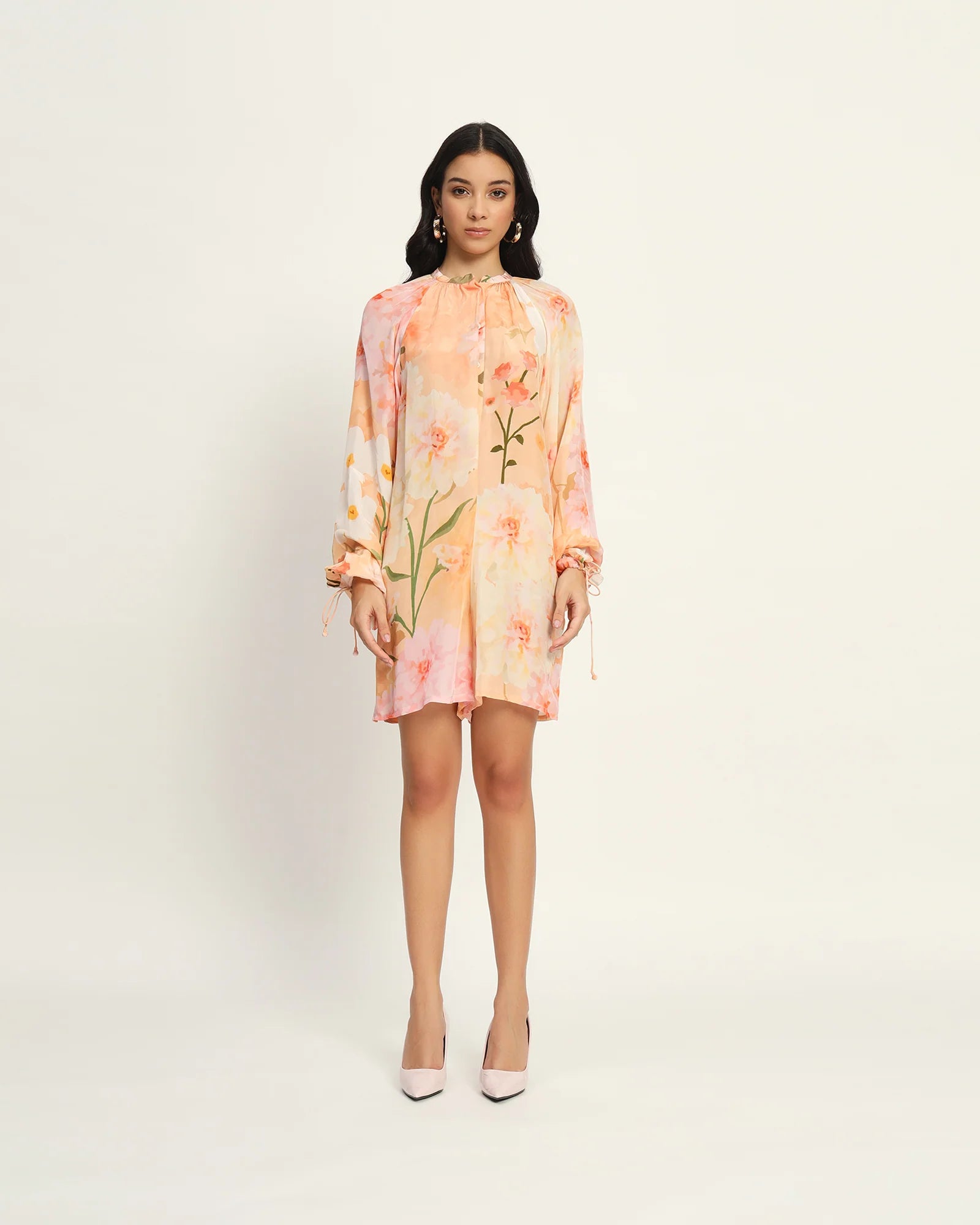 Peach floral floral dress