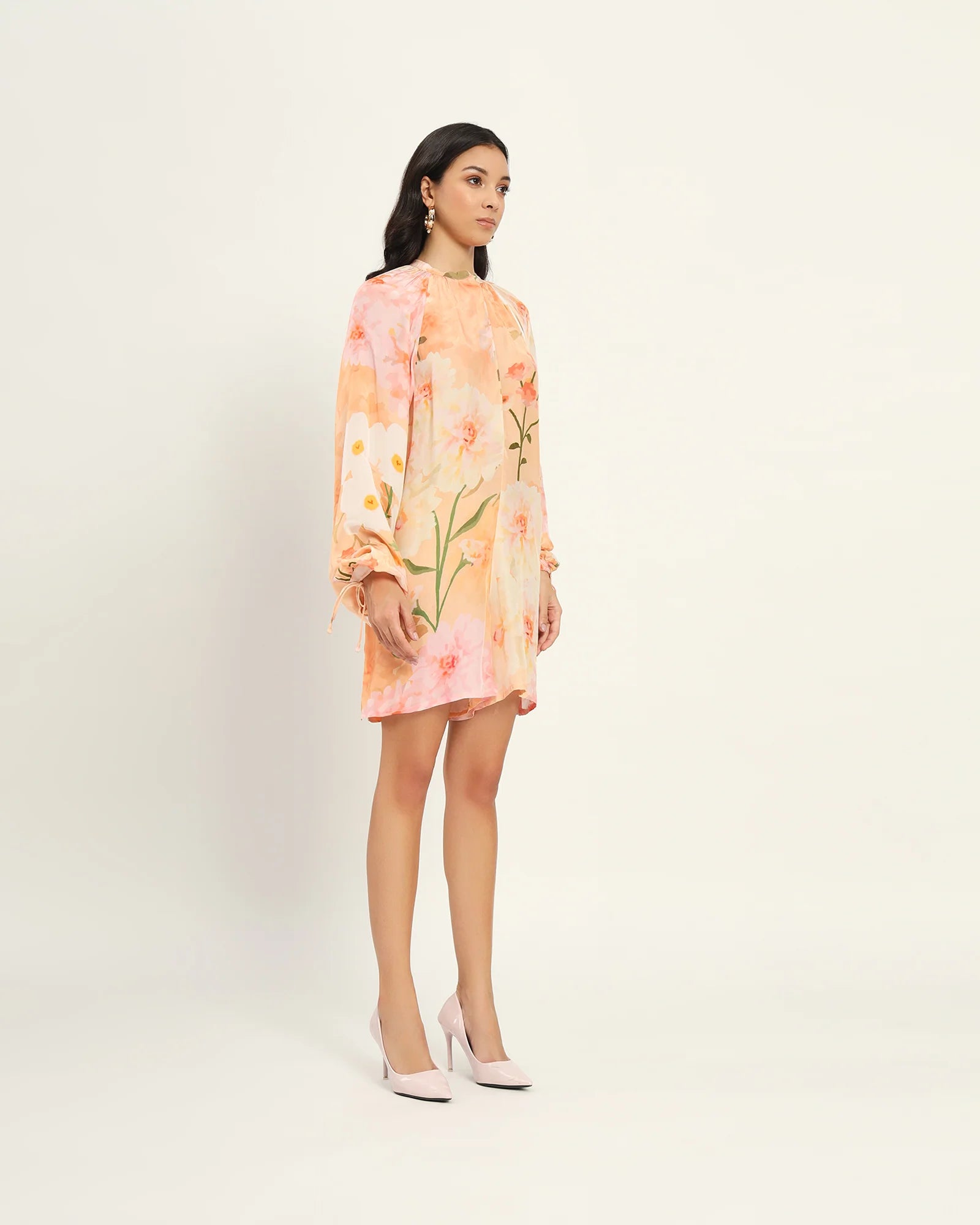 Peach floral floral dress
