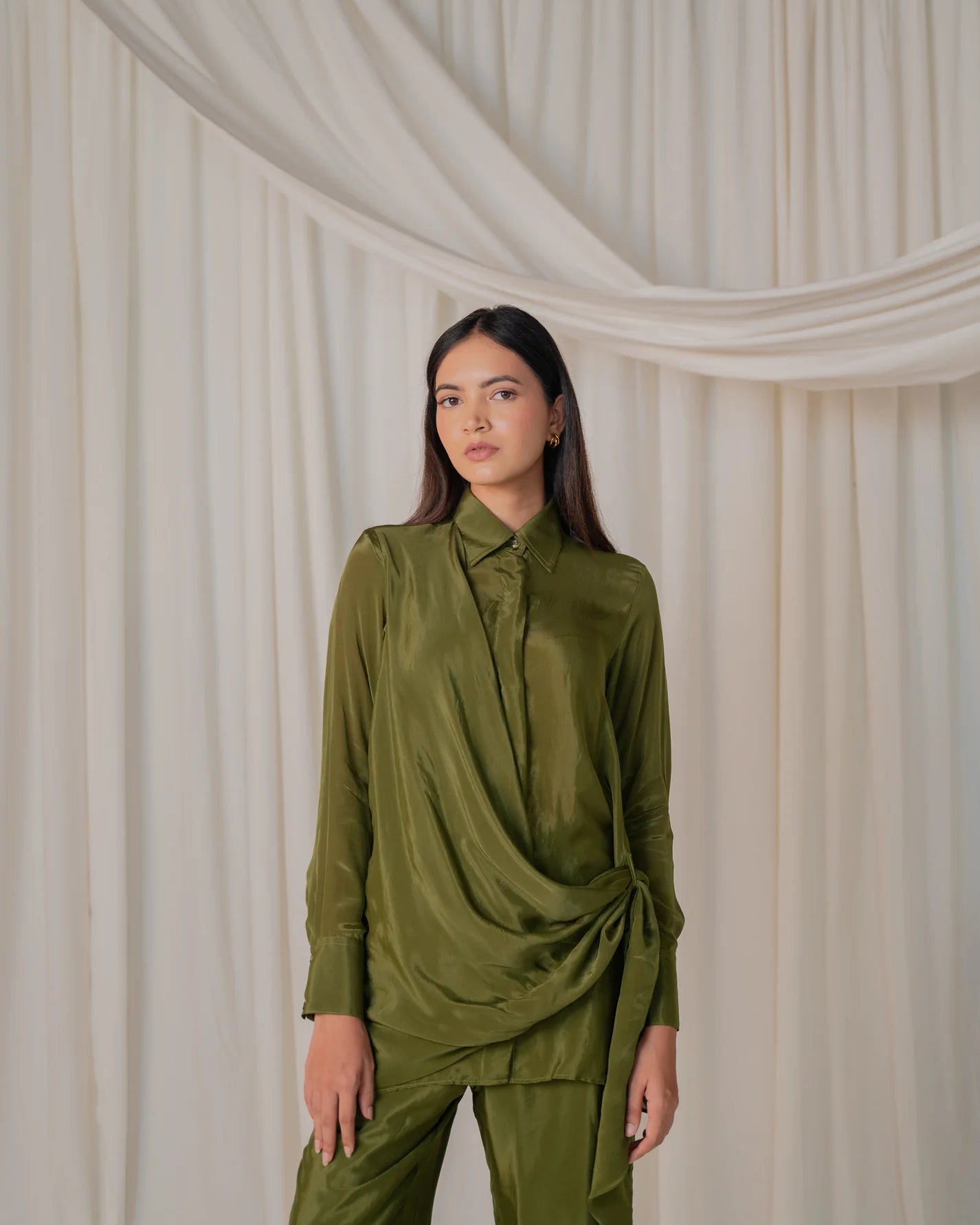 Green Flap Shirt Coord