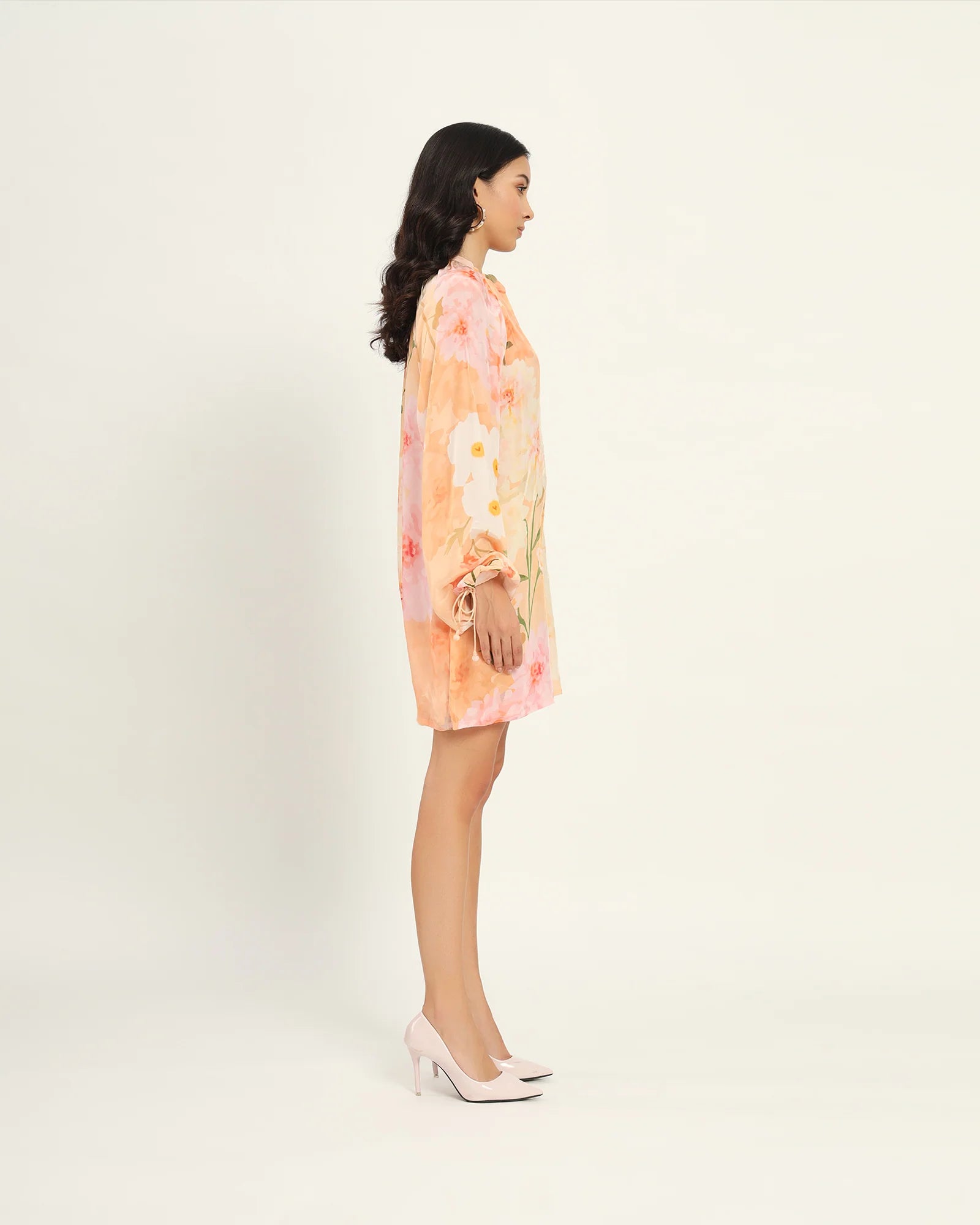 Peach floral floral dress