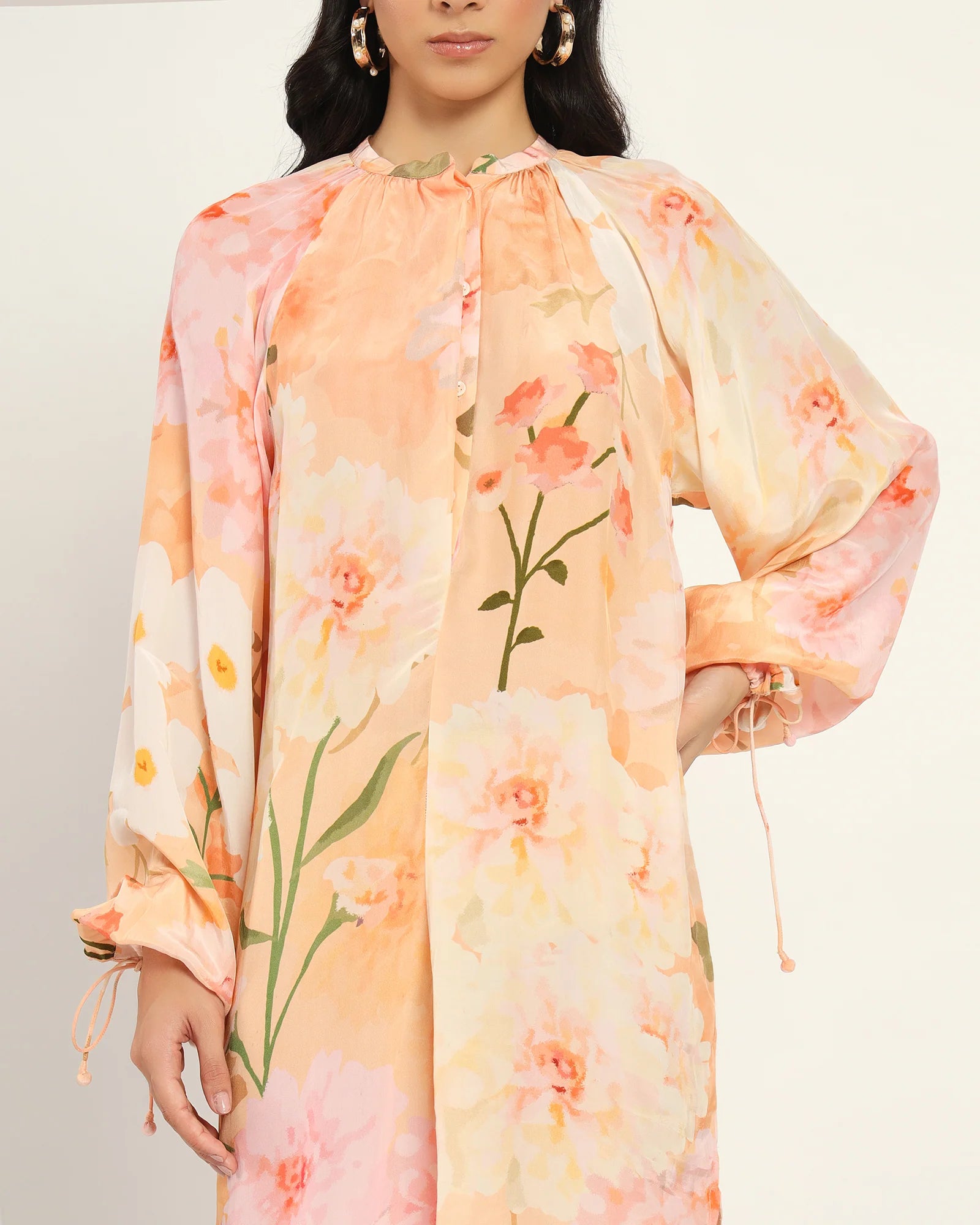 Peach floral floral dress