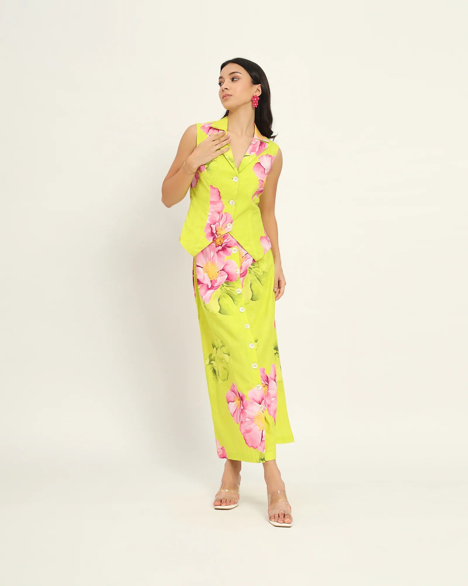 Tsubaki waistcoat and skirt set
