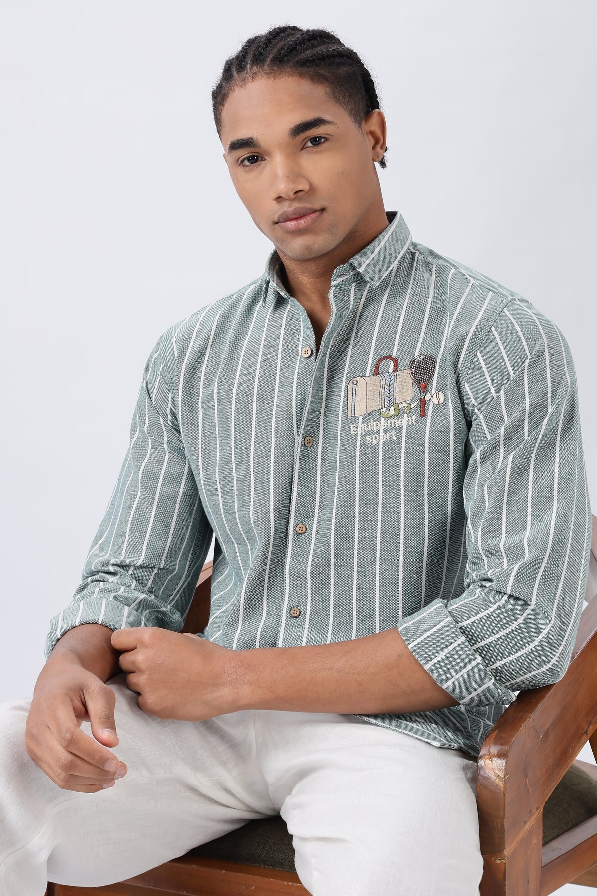 Élan Sportif 100% Cotton Embroidered Tennis Shirt