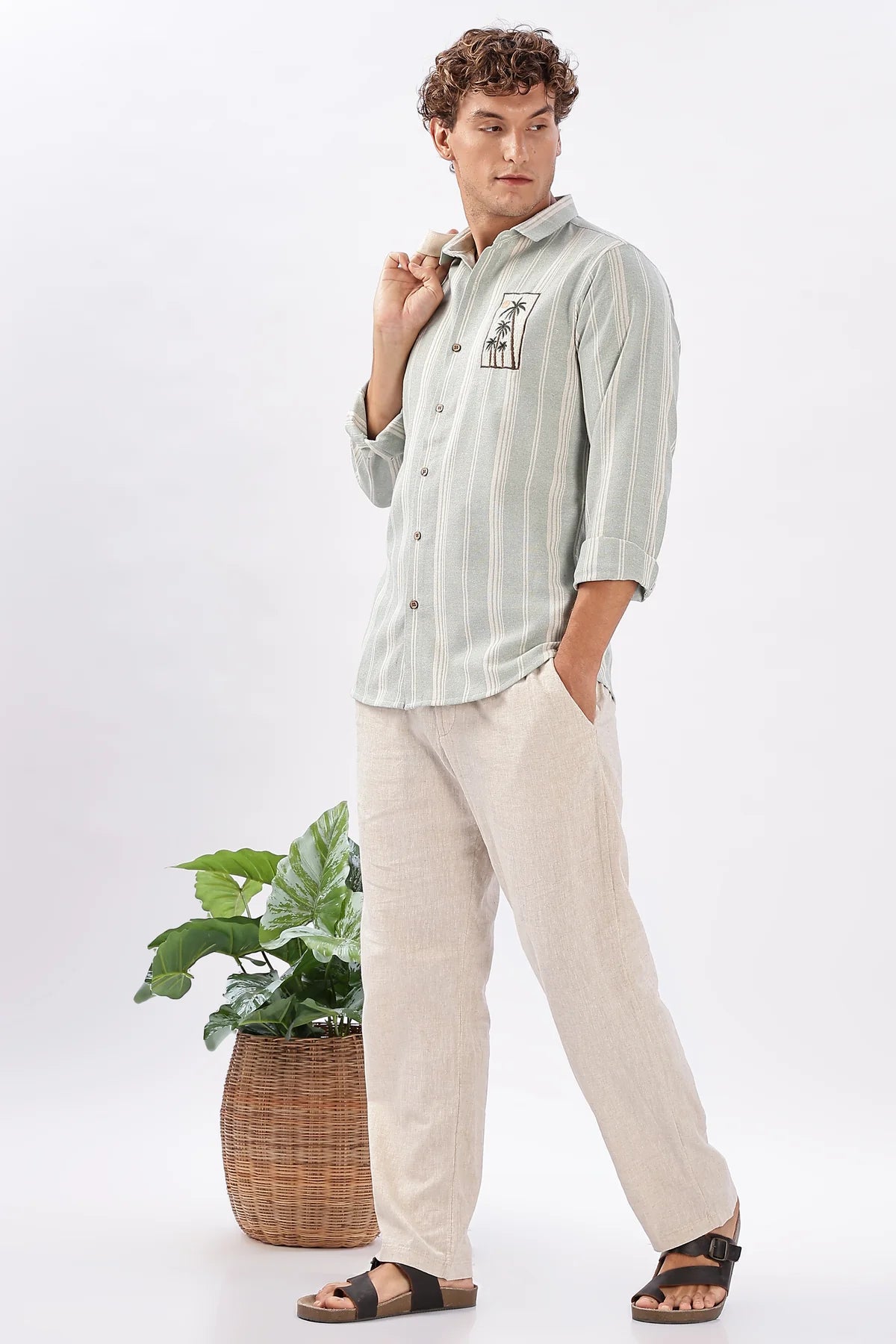 Coconut Conversations 100% Cotton Embroidered Shirt