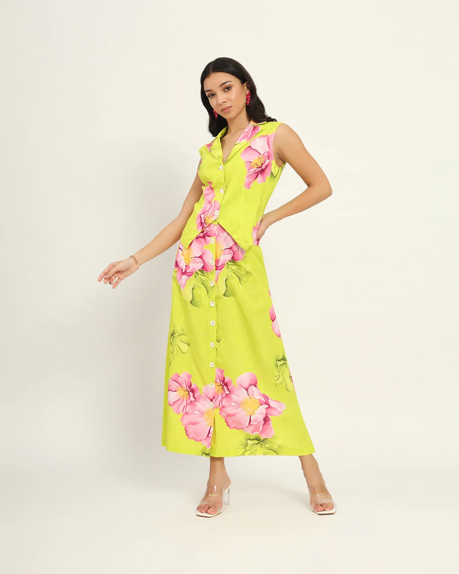 Tsubaki waistcoat and skirt set