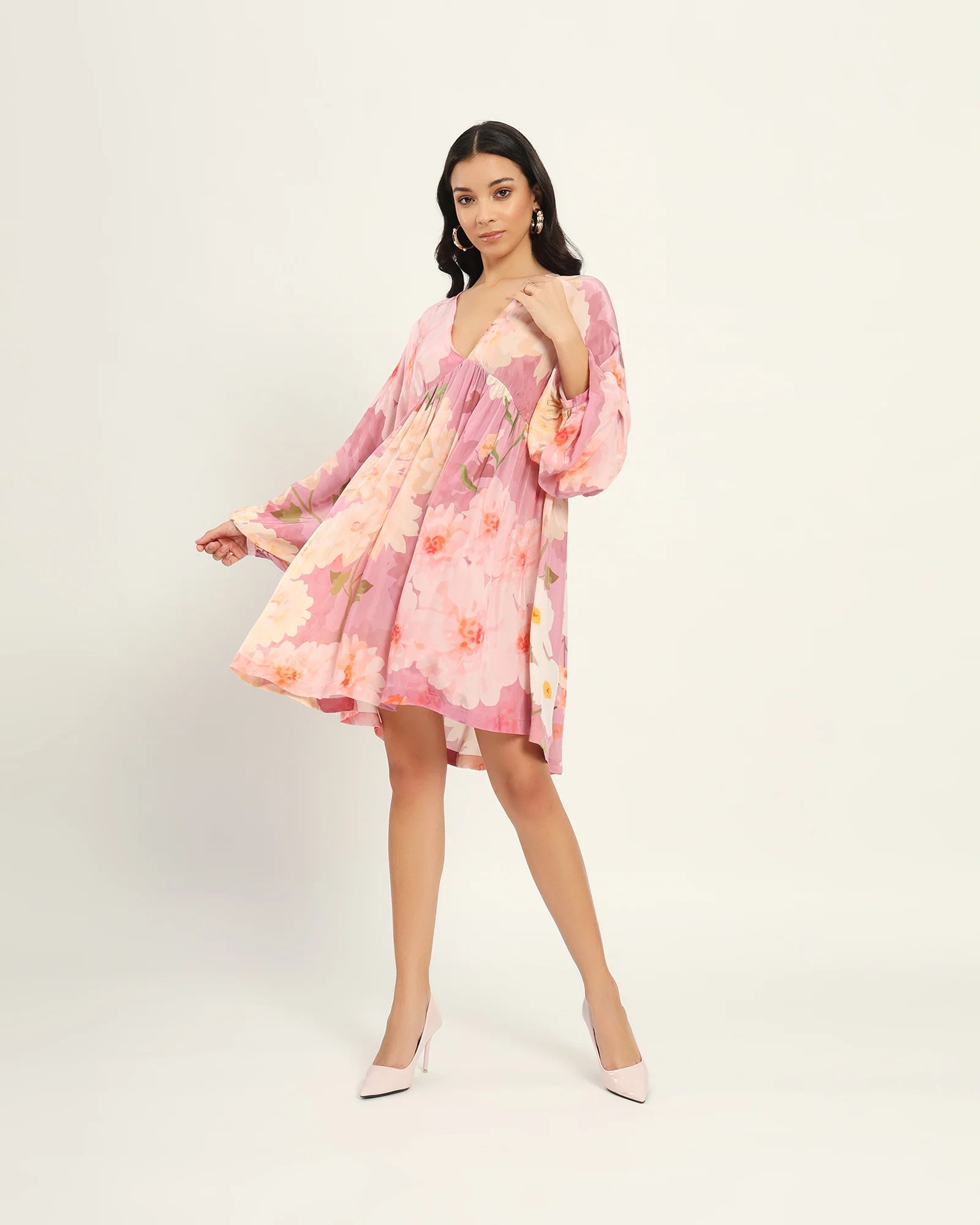 Pastel Pink floral floral dress