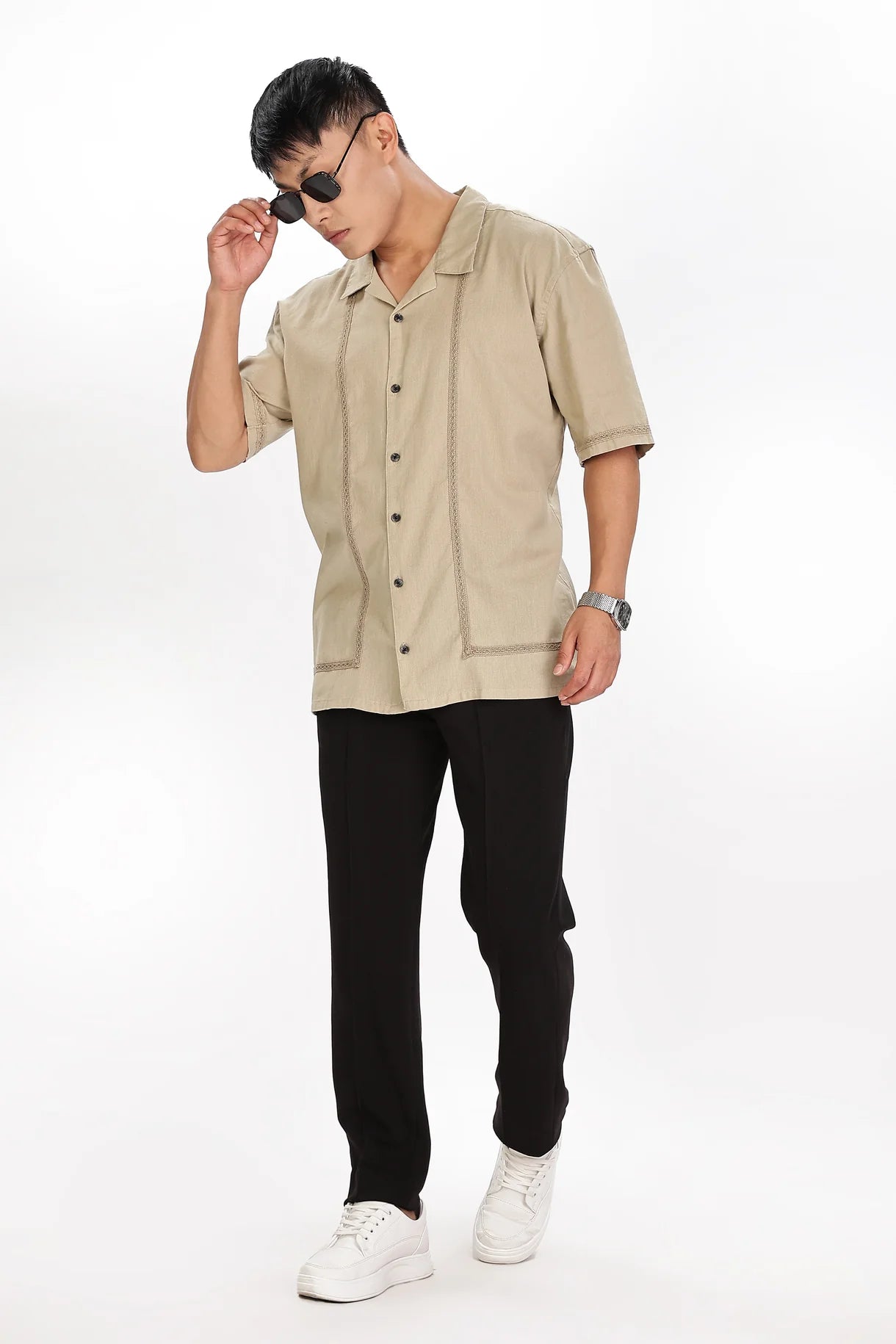 Amalfi Embriodered Linen Shirt