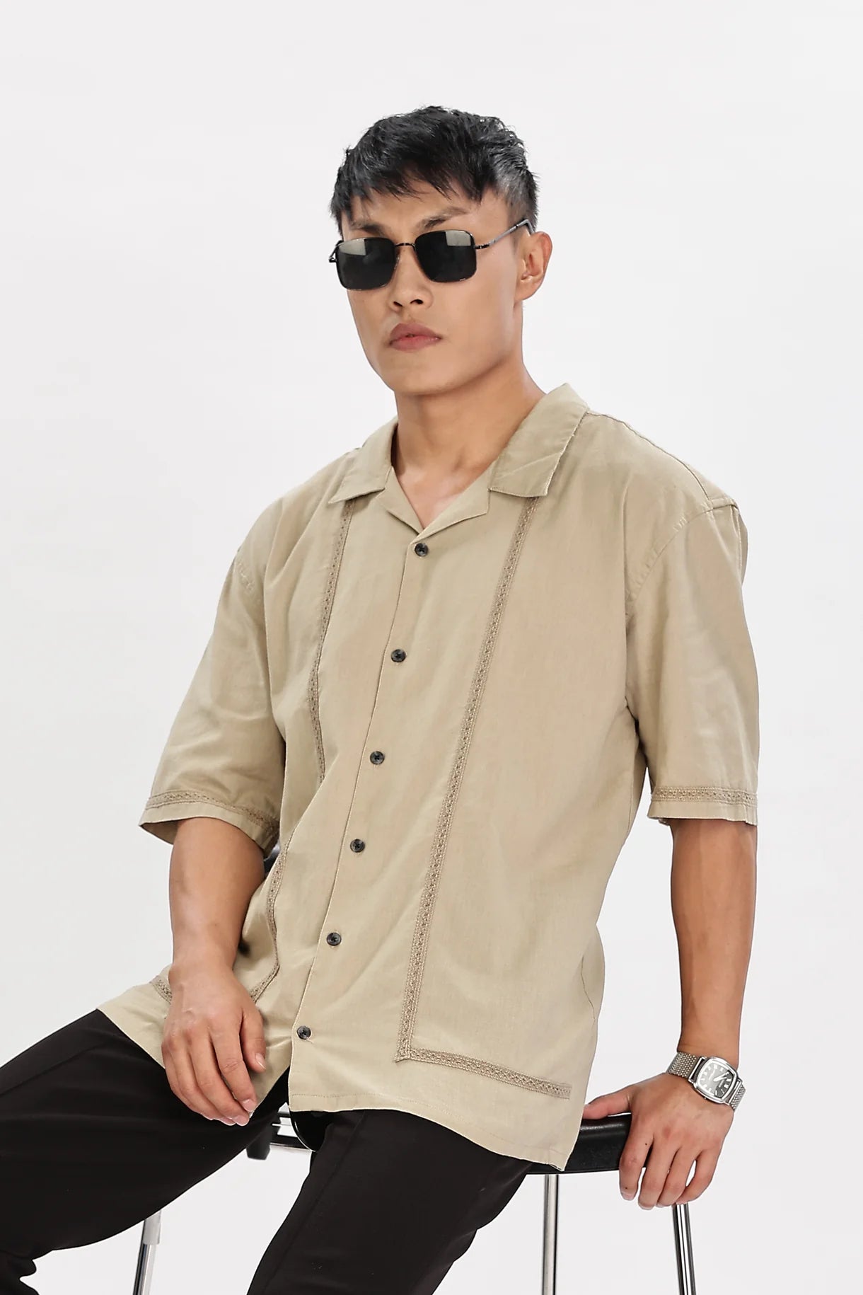 Amalfi Embriodered Linen Shirt