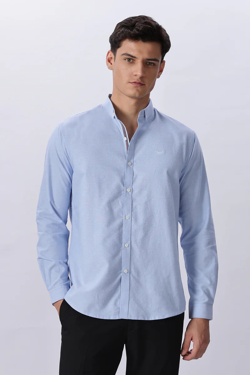 Classic Blue Pre-washed Oxford Shirt