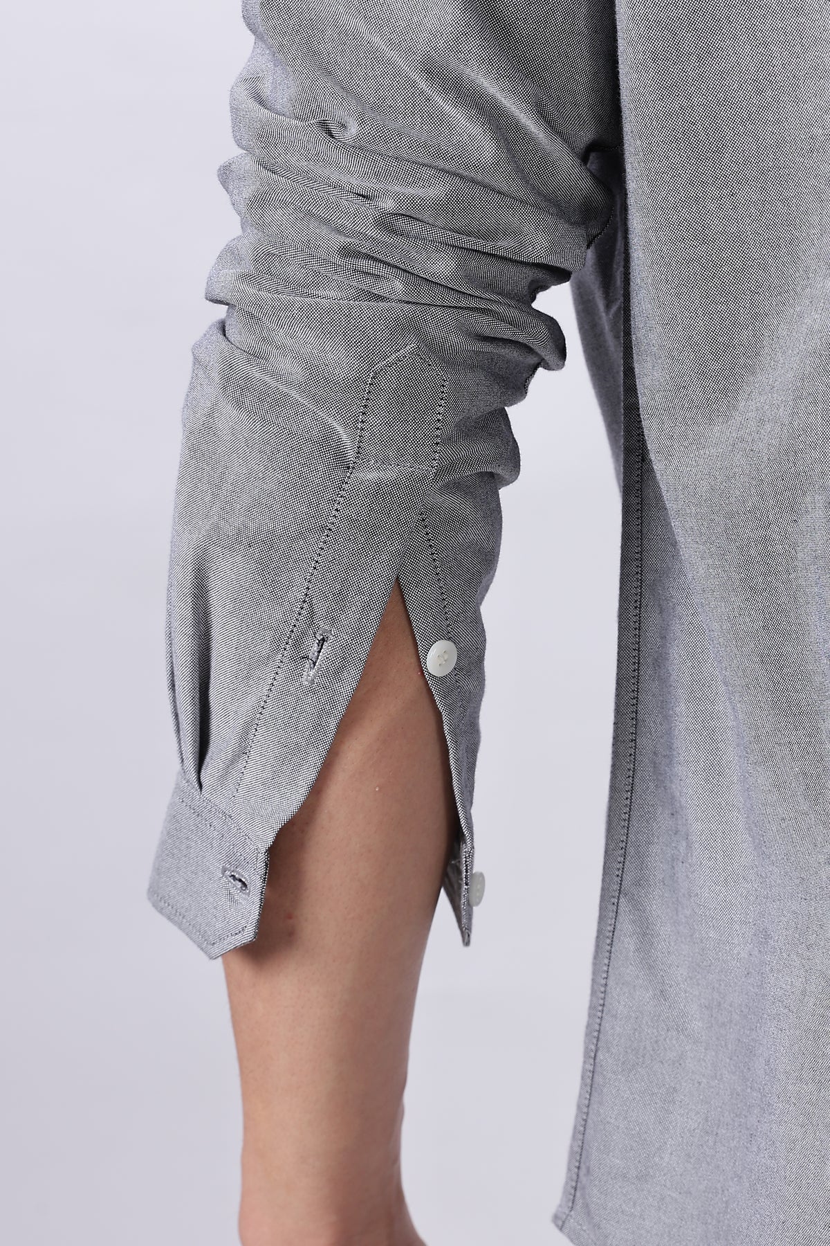 Milan Grey Pre-washed Oxford Shirt