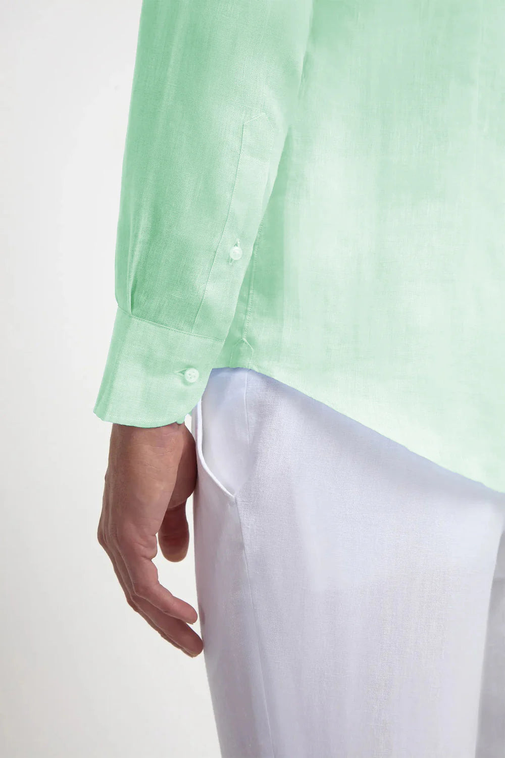 Sea Mint 100% Linen 44 Lea Shirt