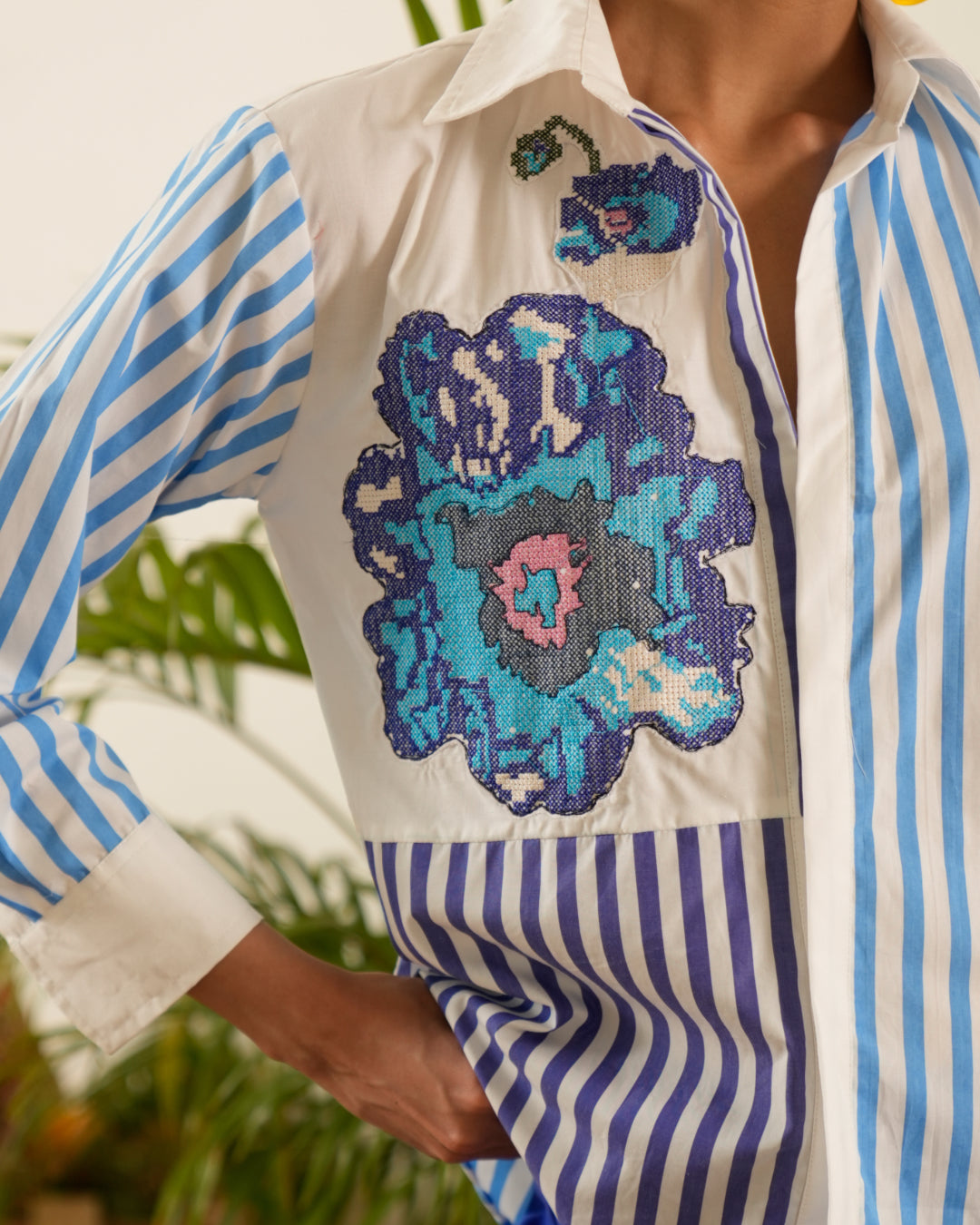 Multicolour Cotton Poplin T-shirt