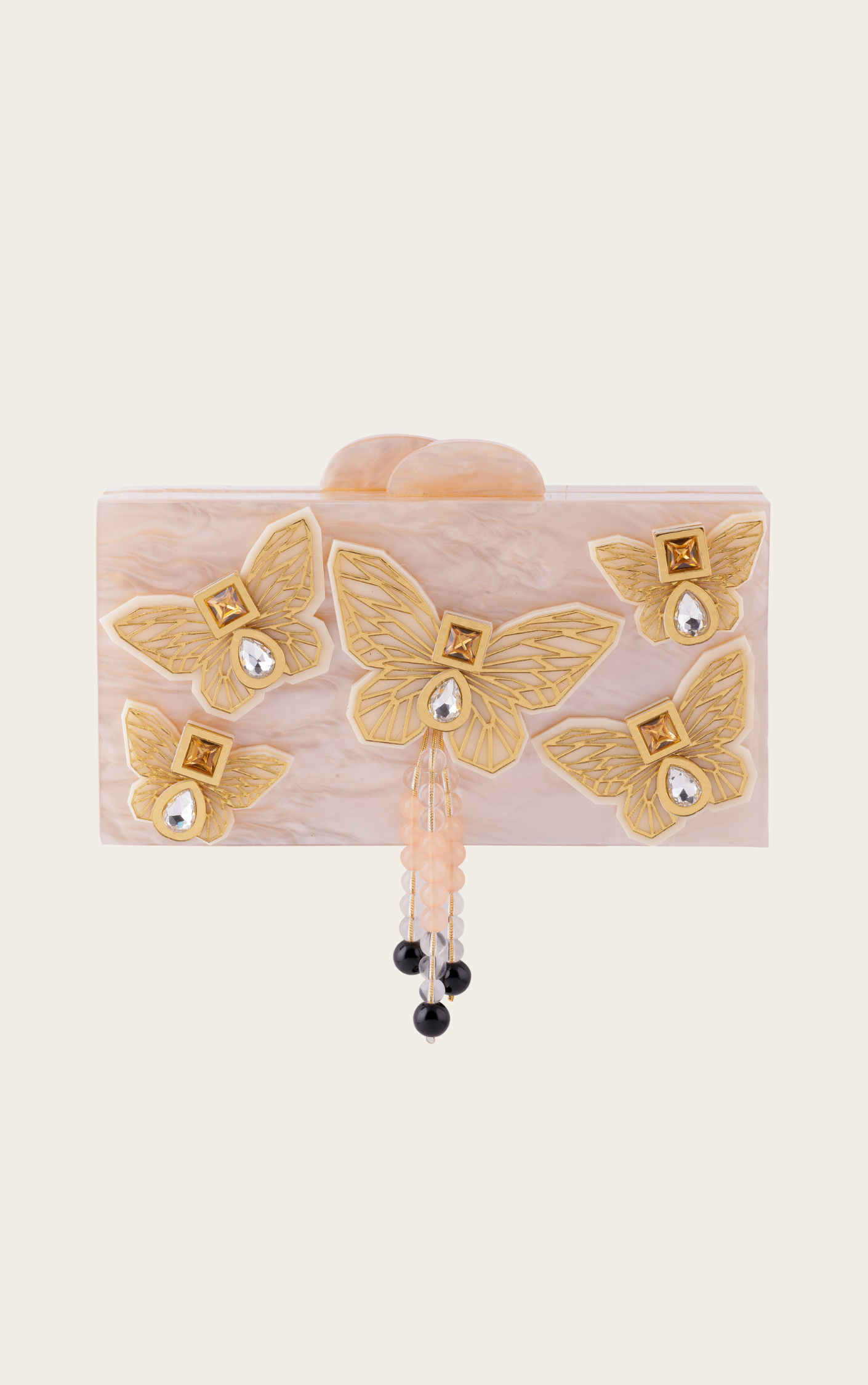 The Creme Butterfly Clutch