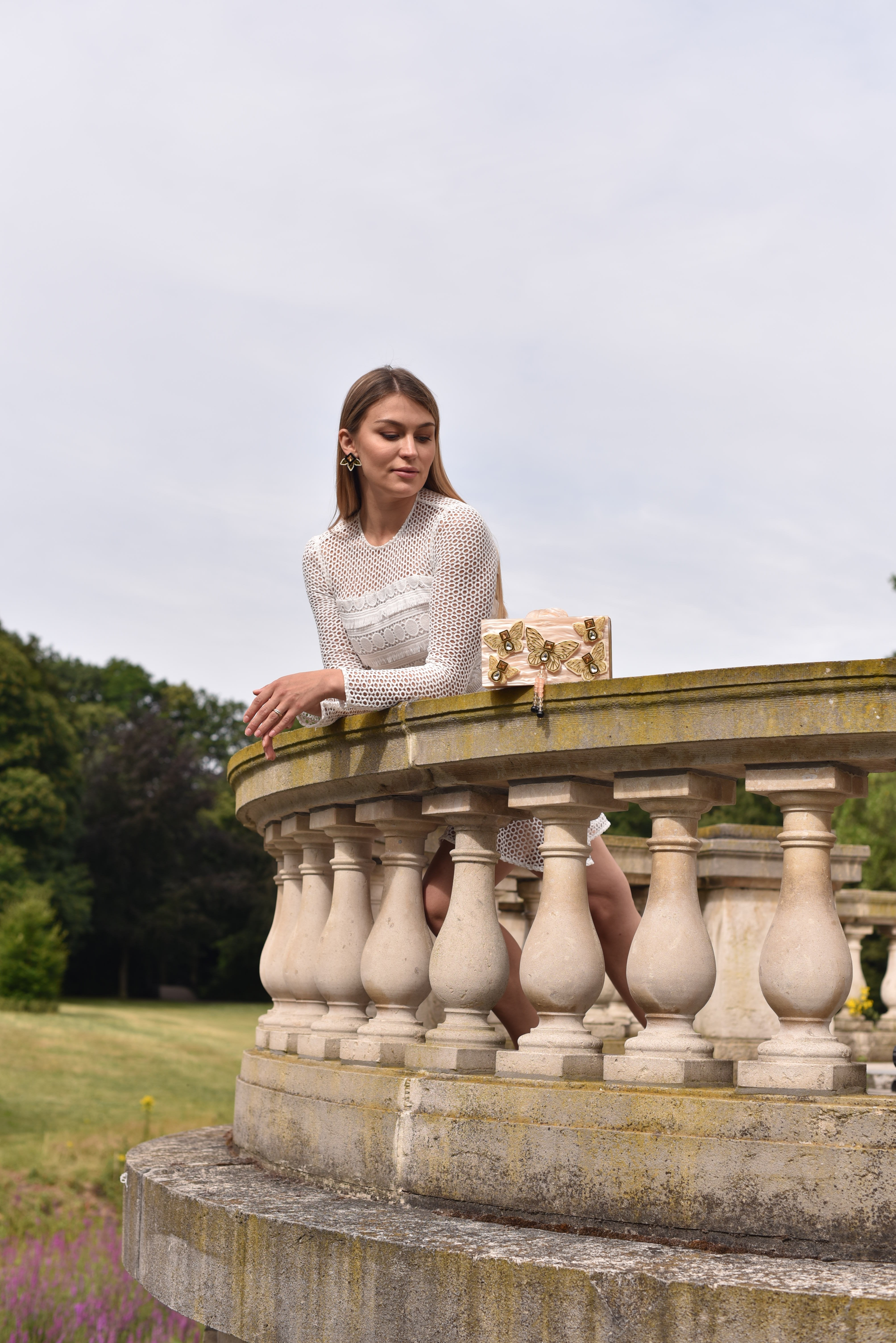 The Creme Butterfly Clutch