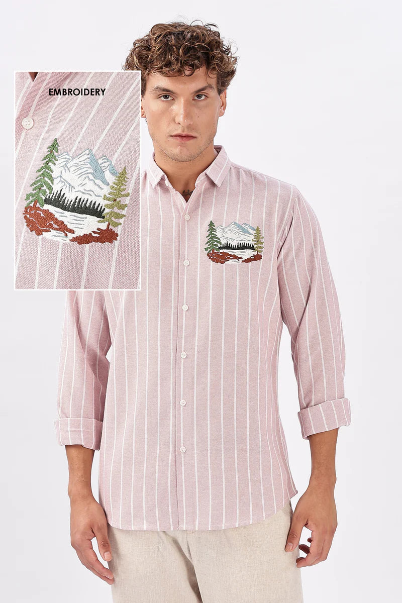 The Peaks & Pinstripes Embroidered Shirt