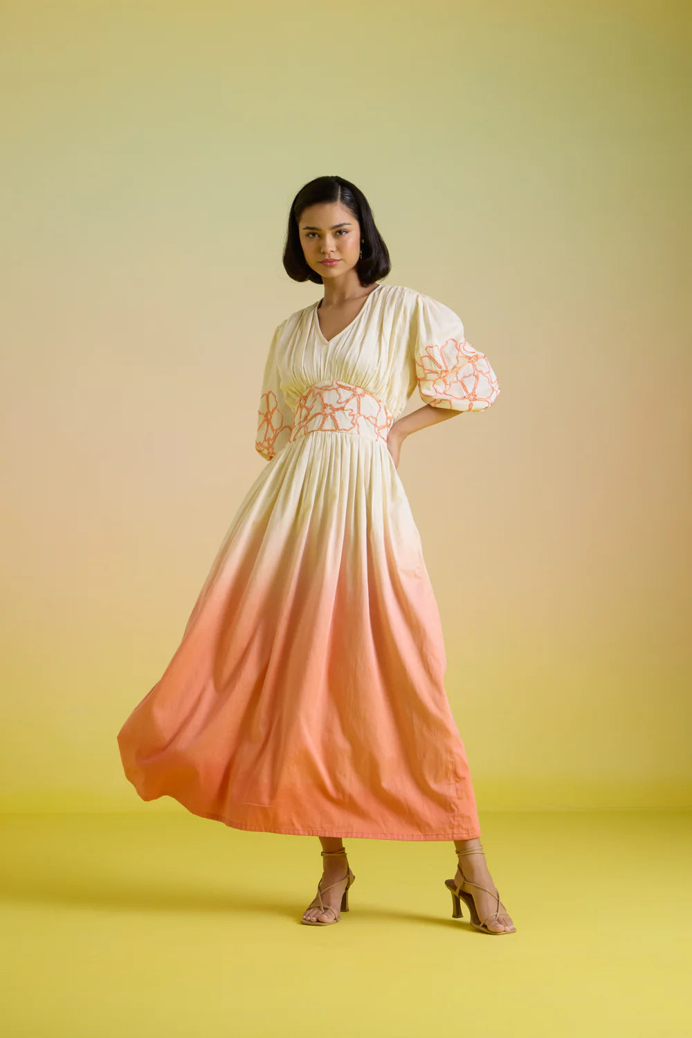 Sunset sorbet midi dress