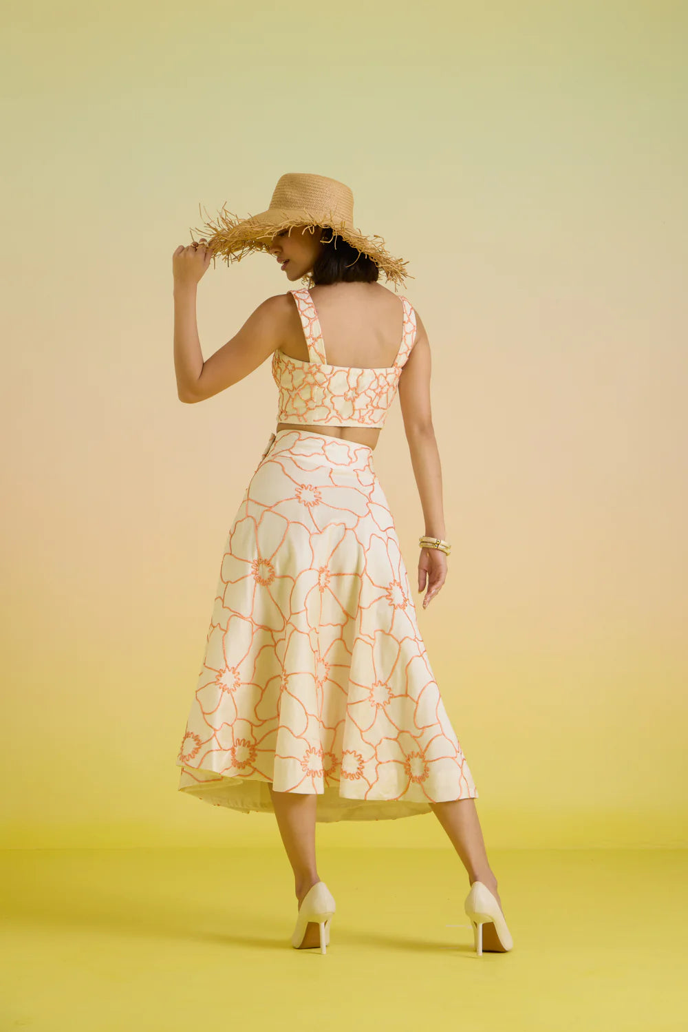Ivory dusk embroidered bustier