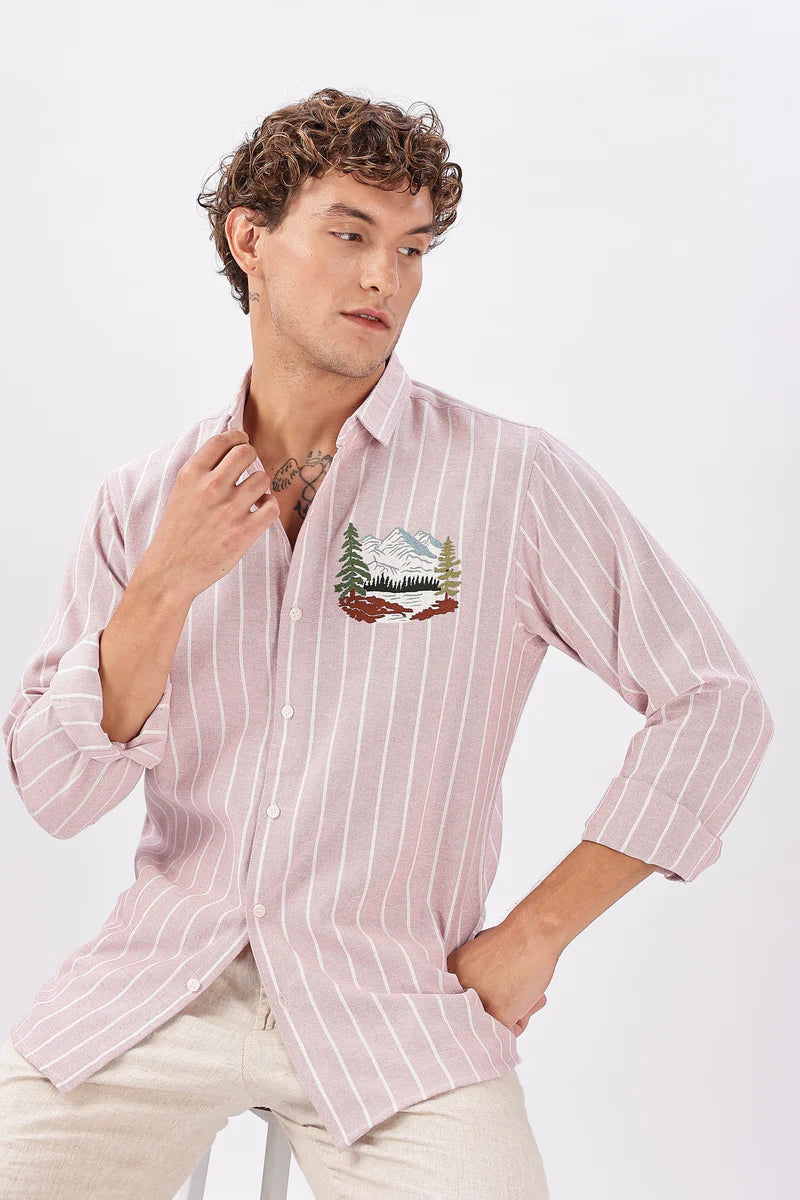 The Peaks & Pinstripes Embroidered Shirt